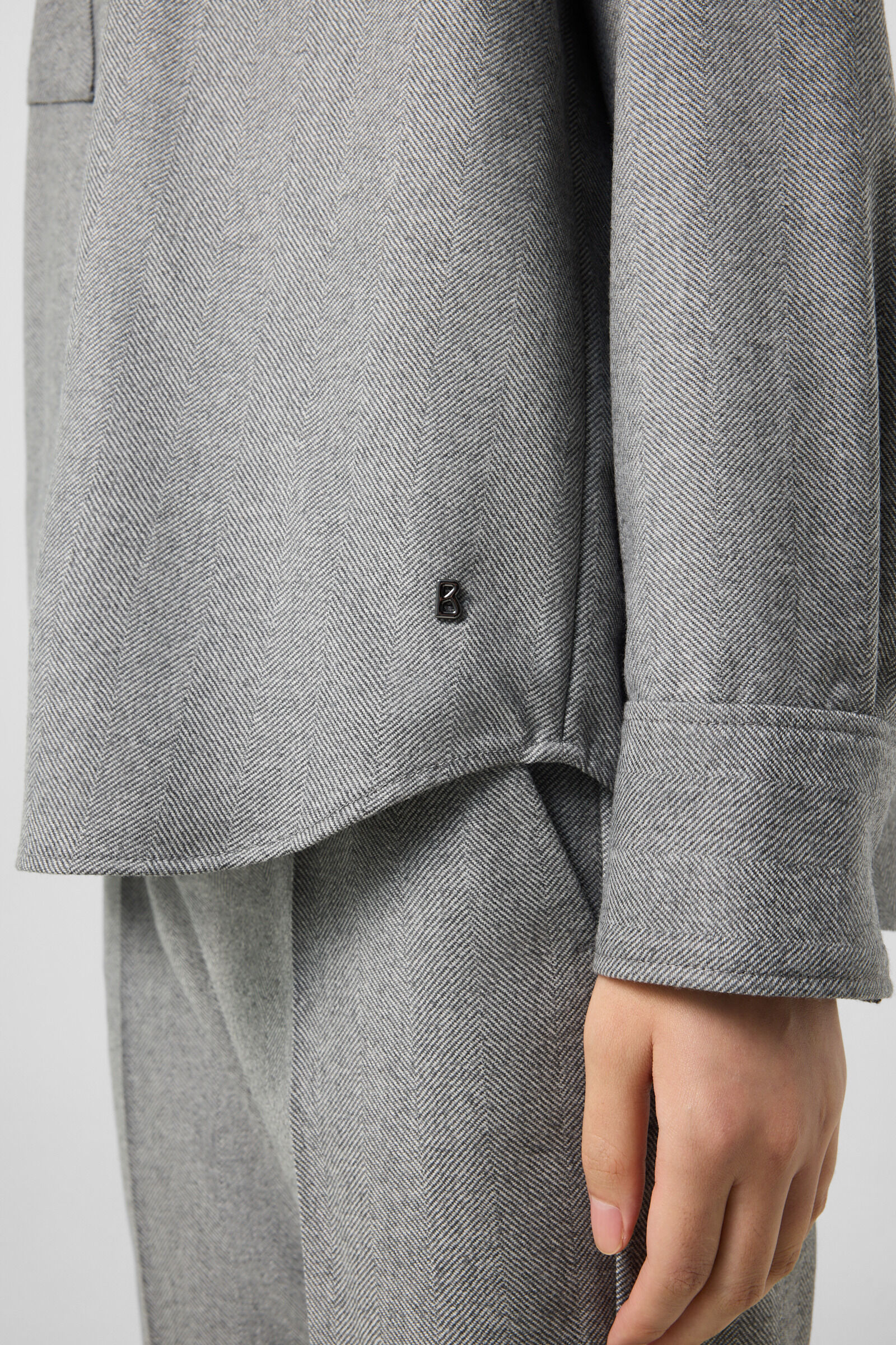 Robyn Virgin Wool Shirt Blouse Gray