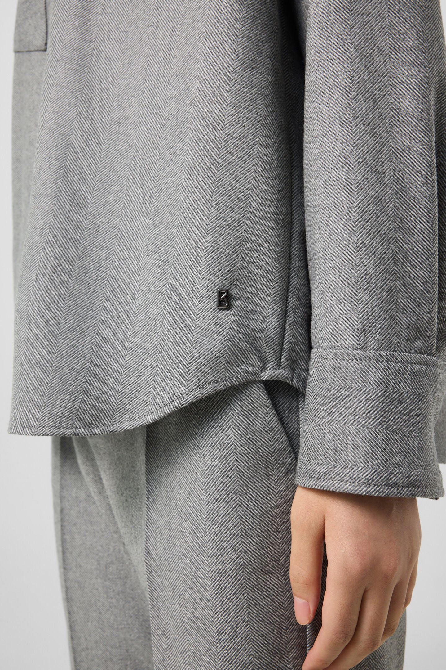 Robyn Virgin Wool Shirt Blouse Gray