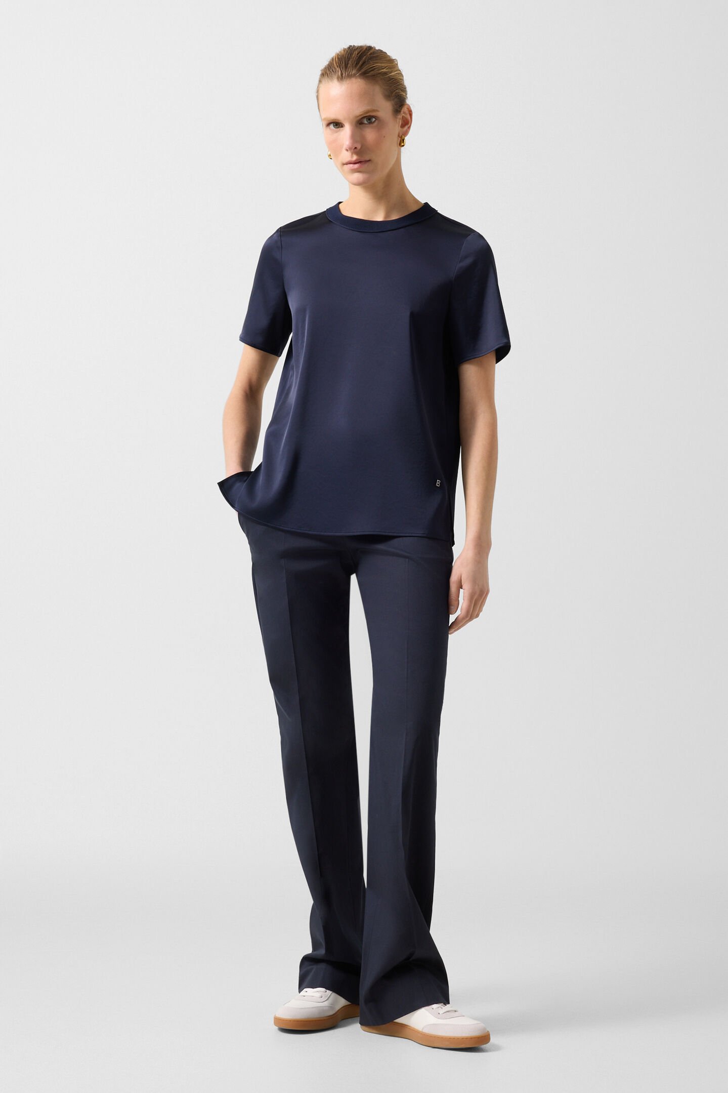 Satin shirt Dylan Navy blue