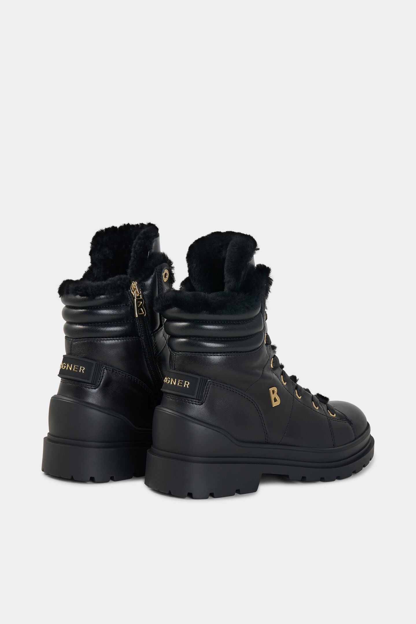 St. Moritz lace-up boots with spikes Black