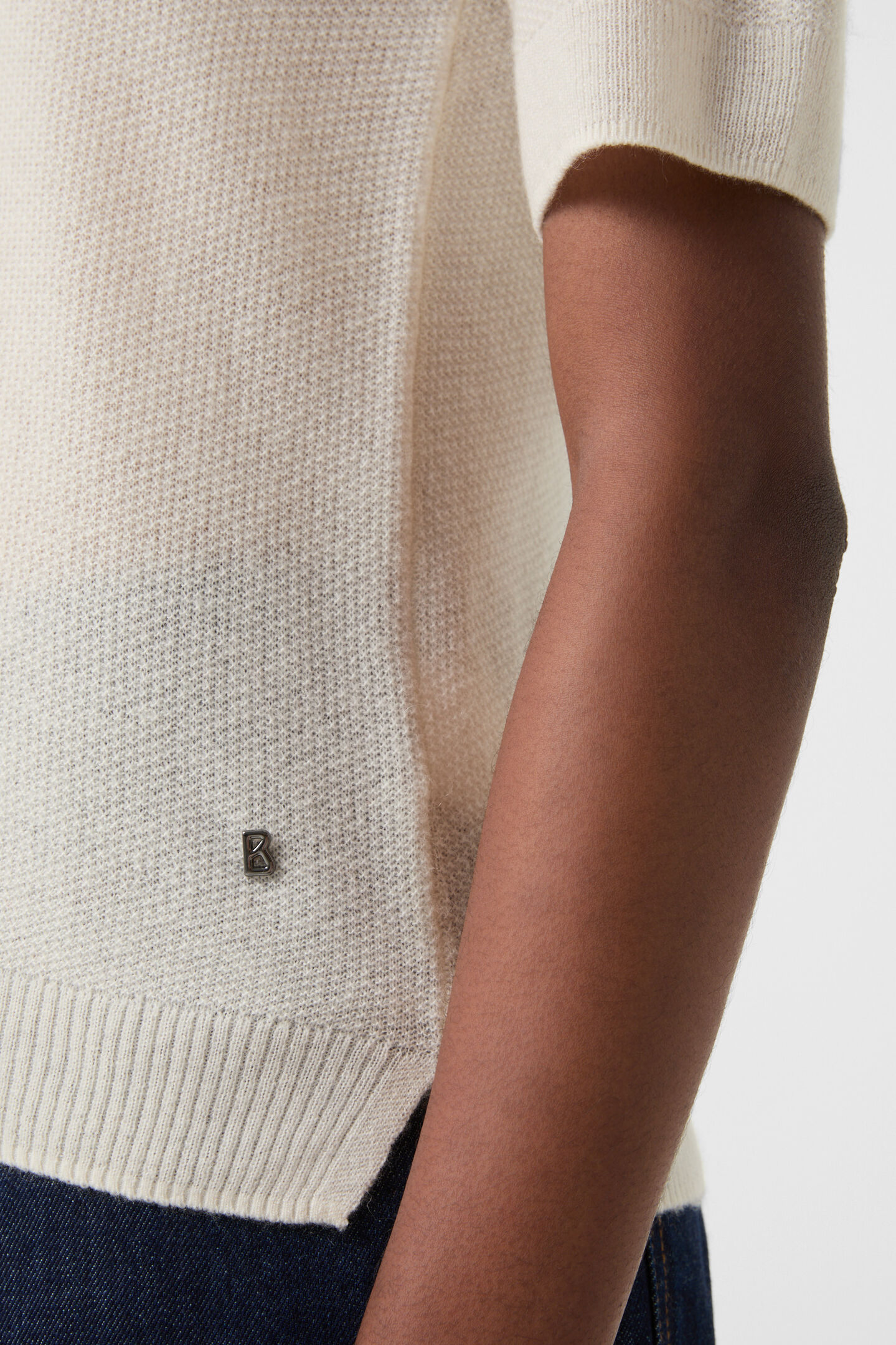 Strick-Polo-Shirt Shari Sand