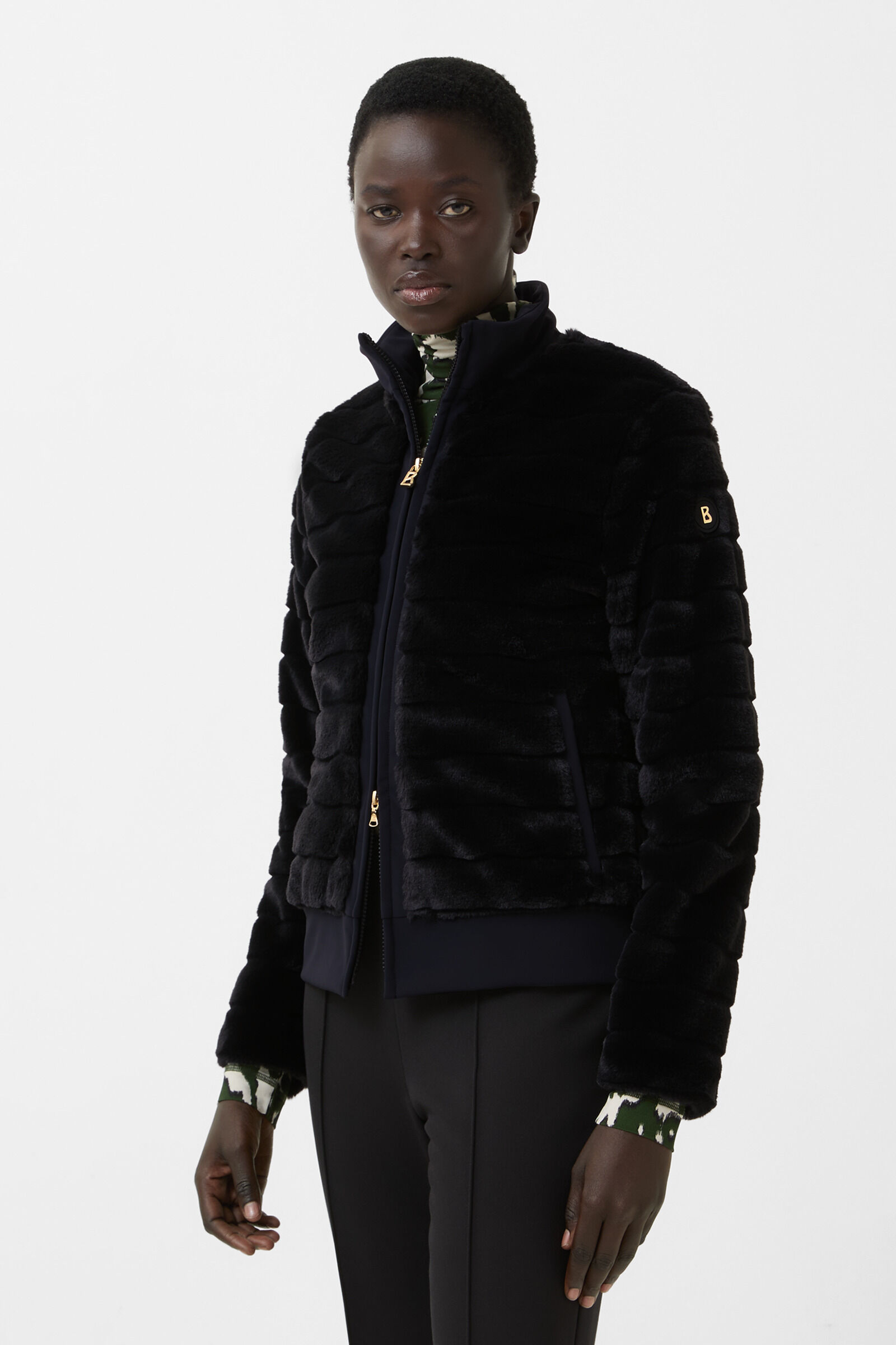 Katniss faux fur jacket Black