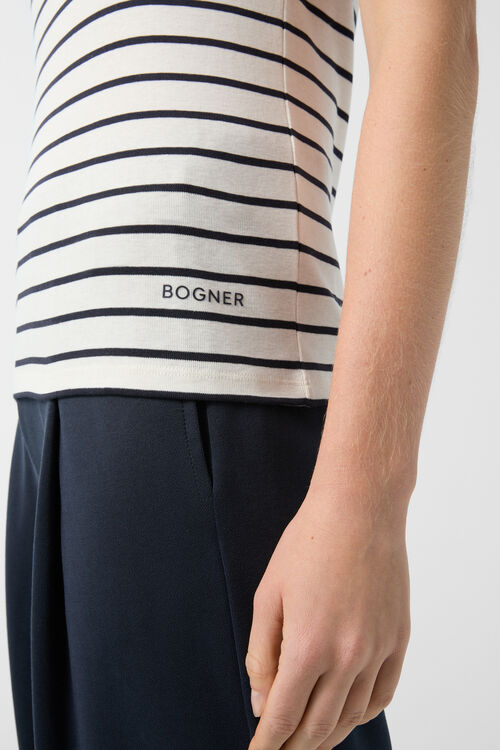 T-Shirt Louna Off-White/Navy-Blau