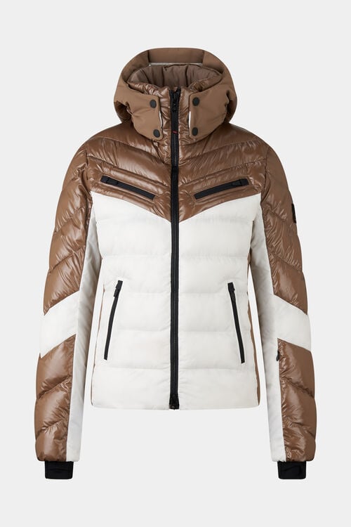 Farina quilted jacket Caramel/white
