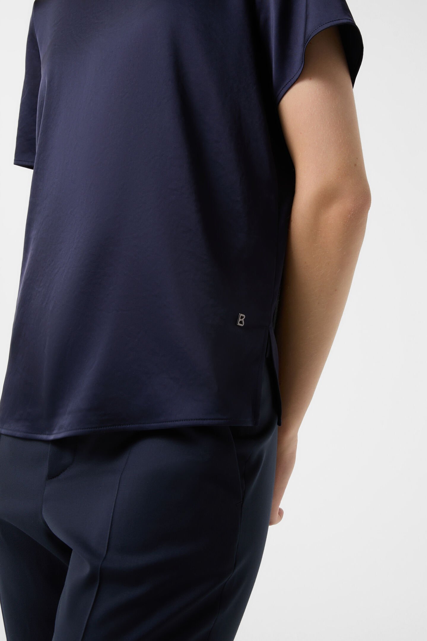 Satin-Shirt Dylan Navy-Blau