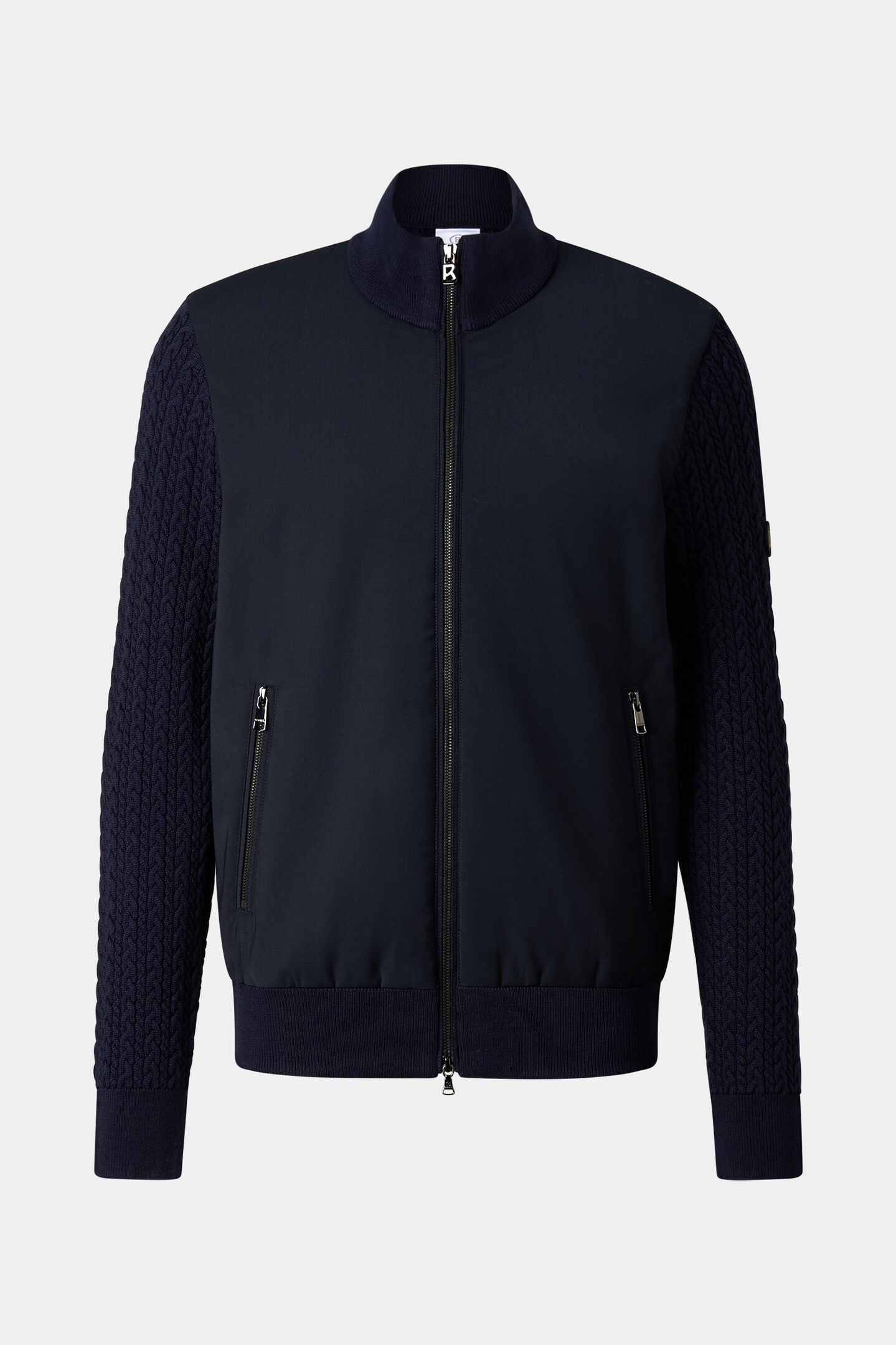 Zisco hybrid wool knit jacket Navy blue