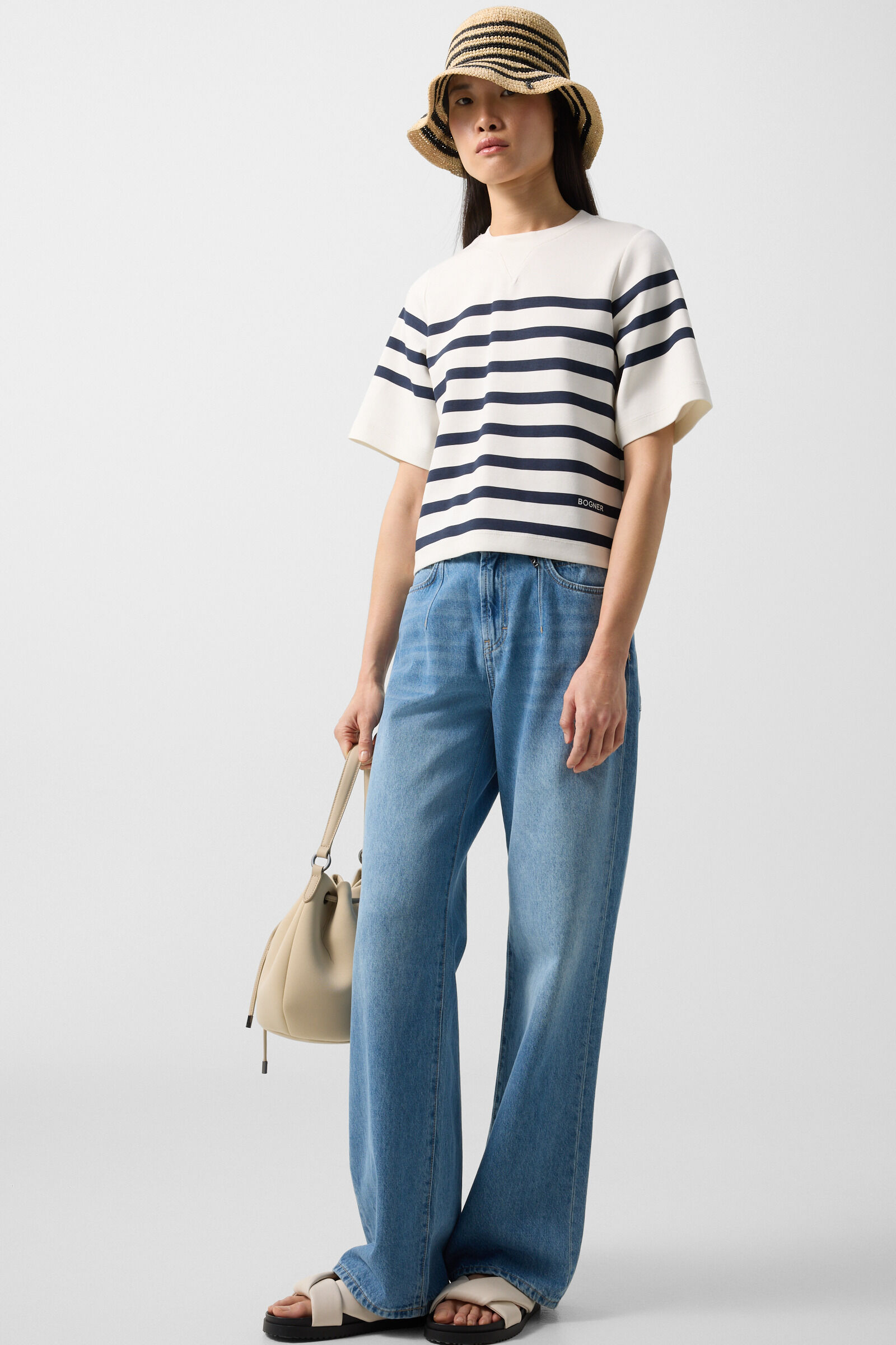 Shirt Stacey Off-white/navy blue