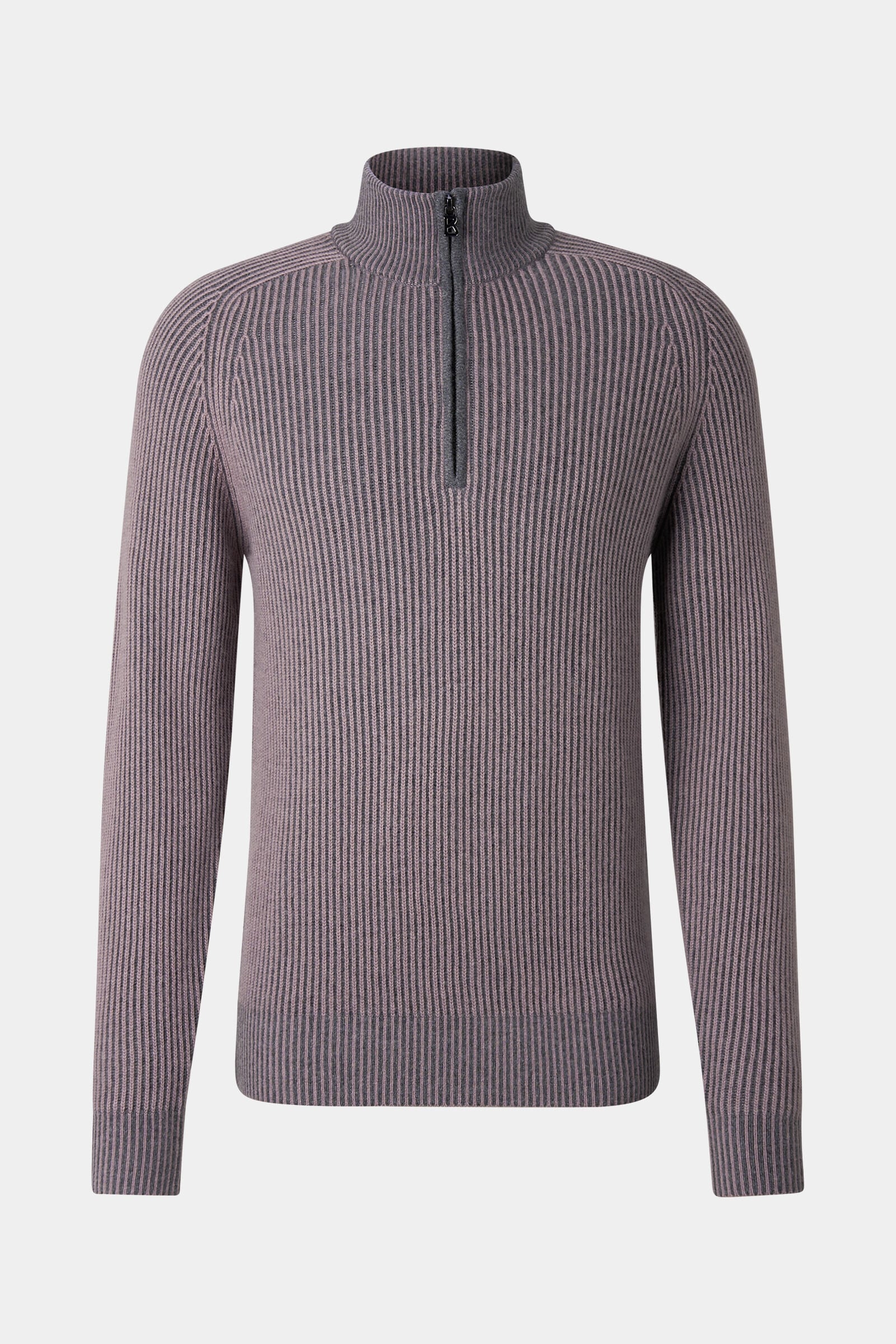 Dwayne Virgin Wool and Cashmere Turtleneck Jumper Mauve/Grey