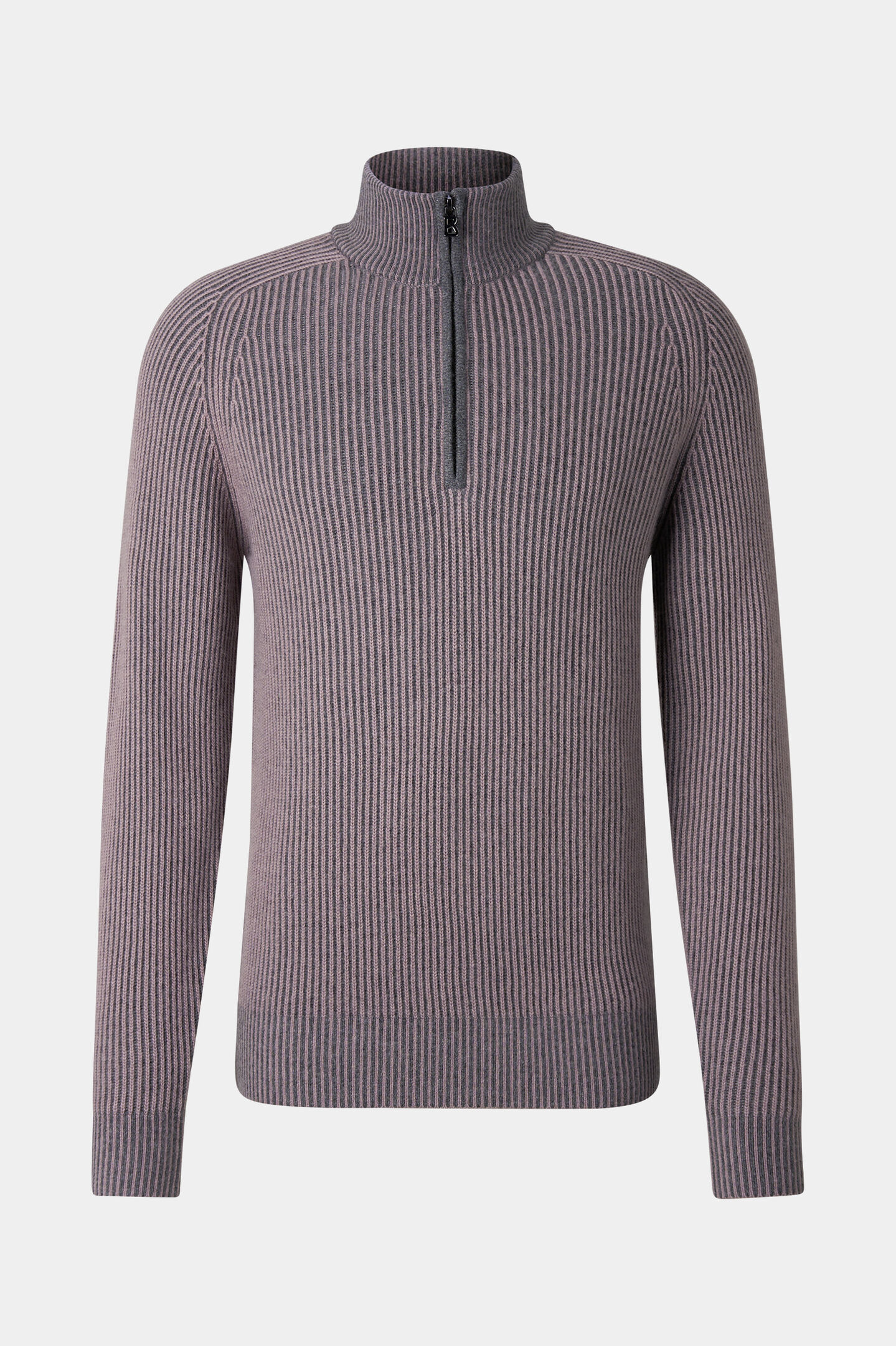 Dwayne Virgin Wool and Cashmere Turtleneck Jumper Mauve/Grey