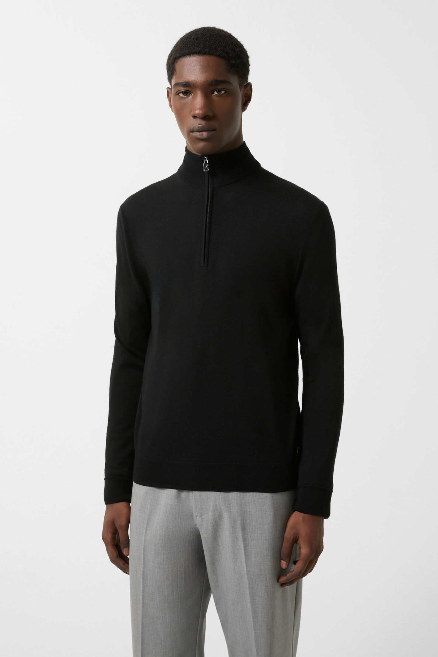 Ouri Half-zippered sweater Black