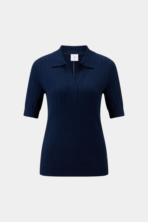 Knitted polo shirt June Navy blue