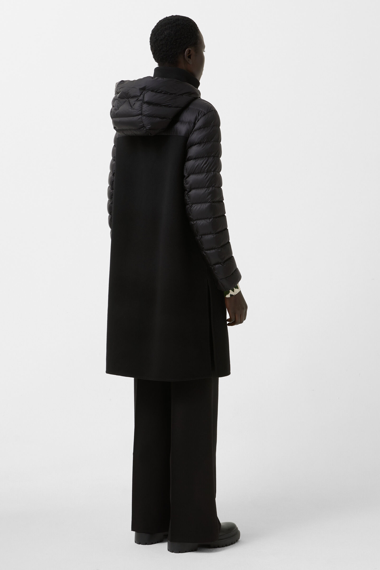 Isy woollen down coat Black