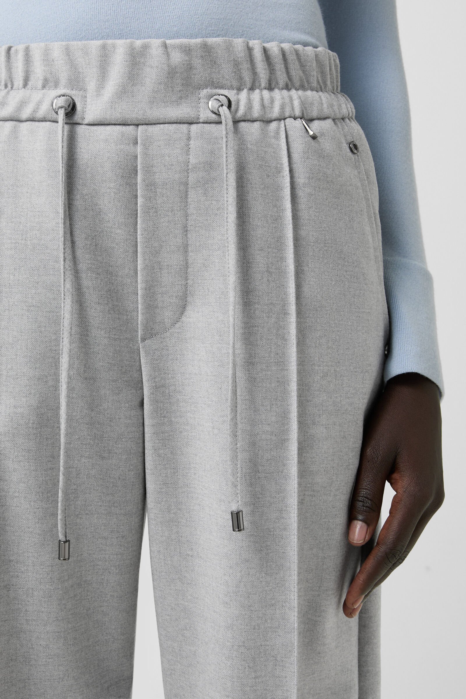 Flanell-Hose Ella Hellgrau