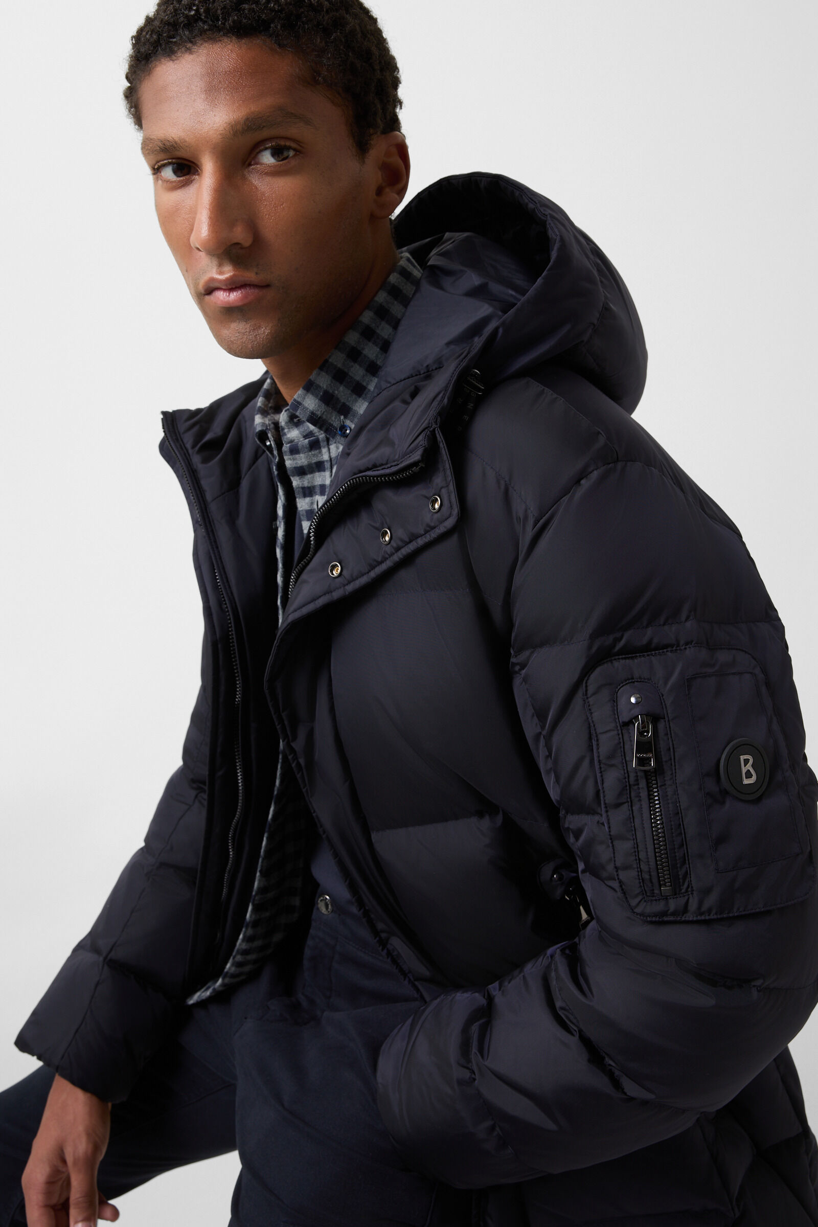 Jones down short coat Navy blue