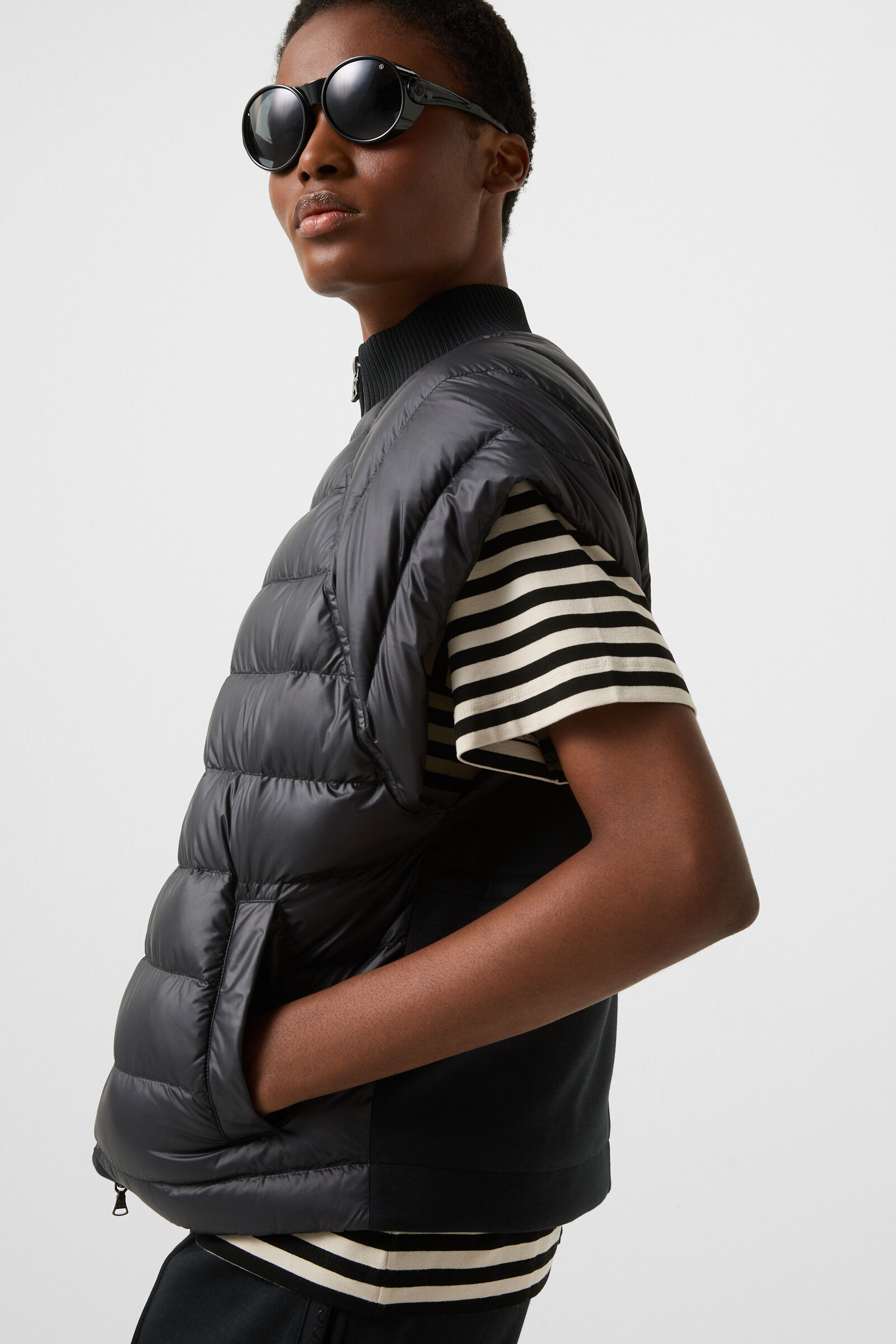 Nahla hybrid down waistcoat Black