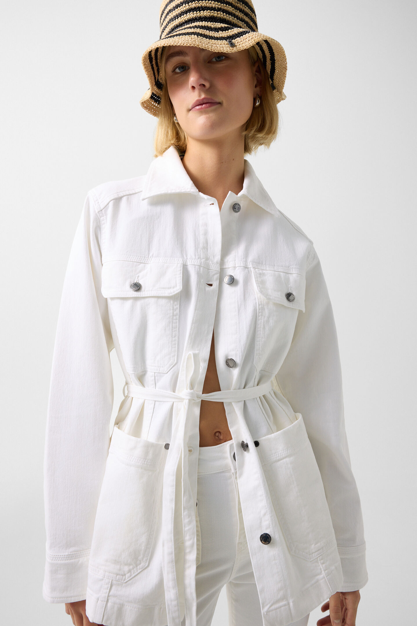 Pelin denim jacket White