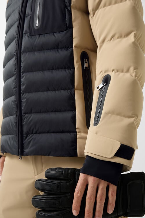 Bond down ski jacket Beige/black