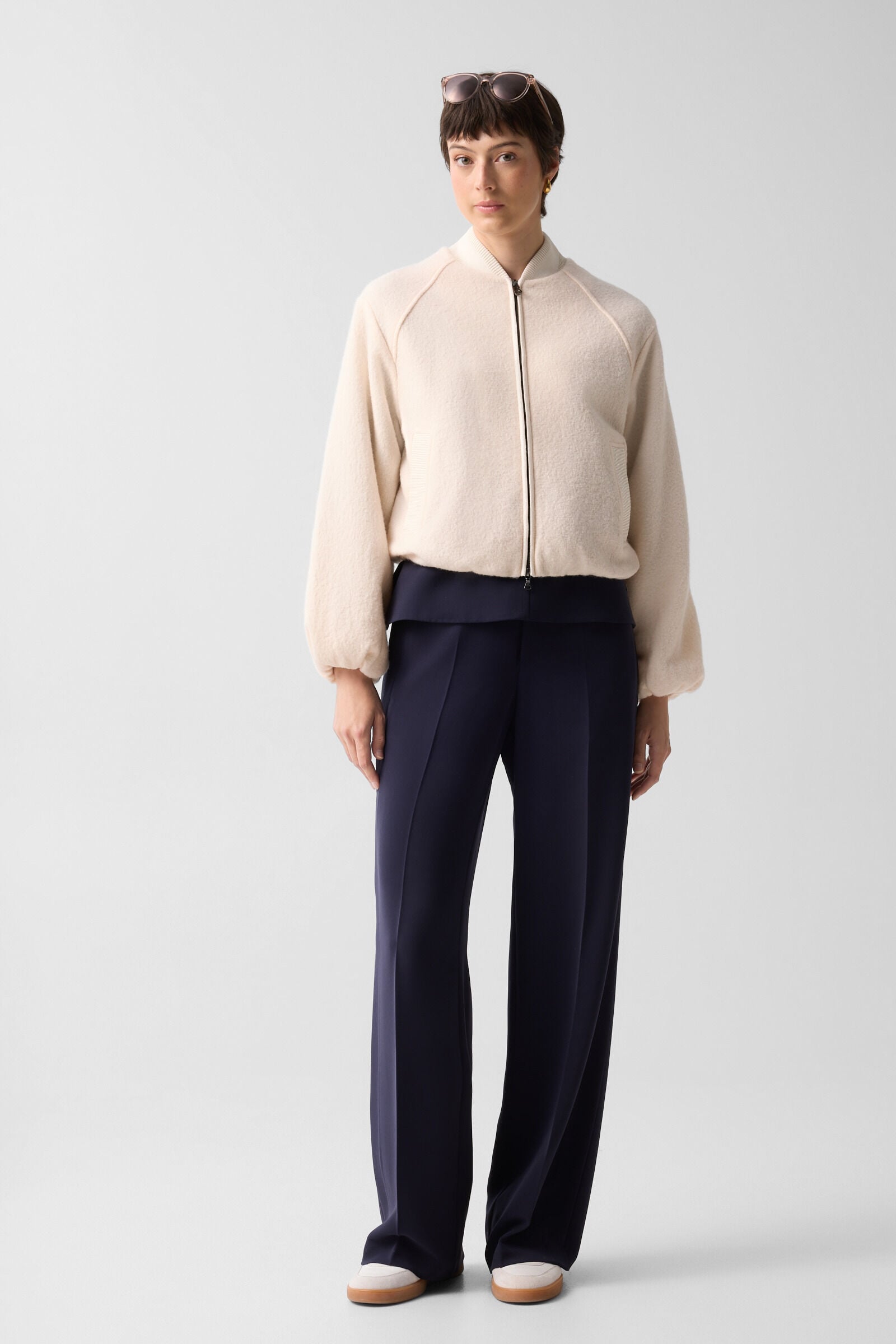 Editha woollen blouson Cream