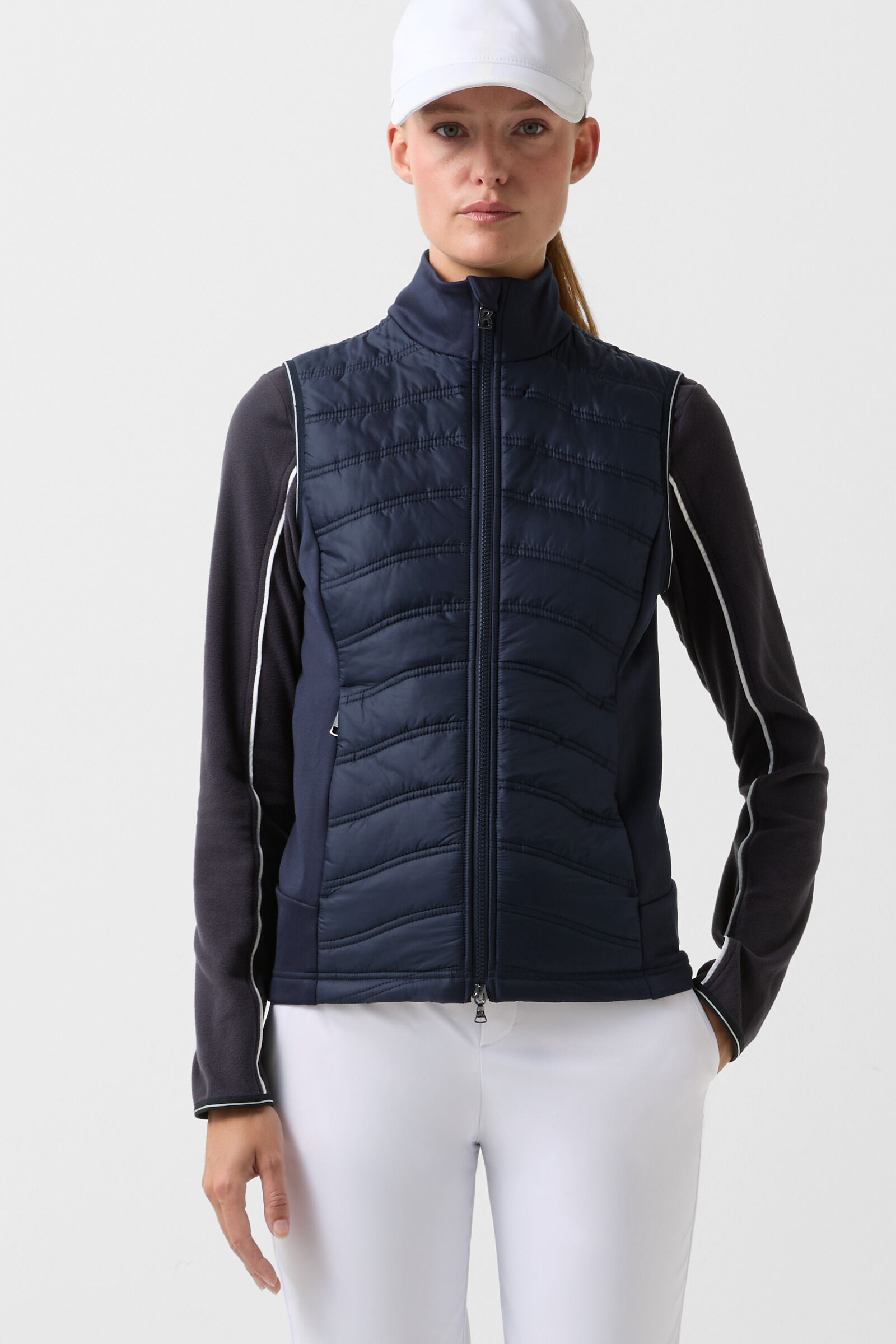 Fibi mid-layer hybrid waistcoat Navy blue