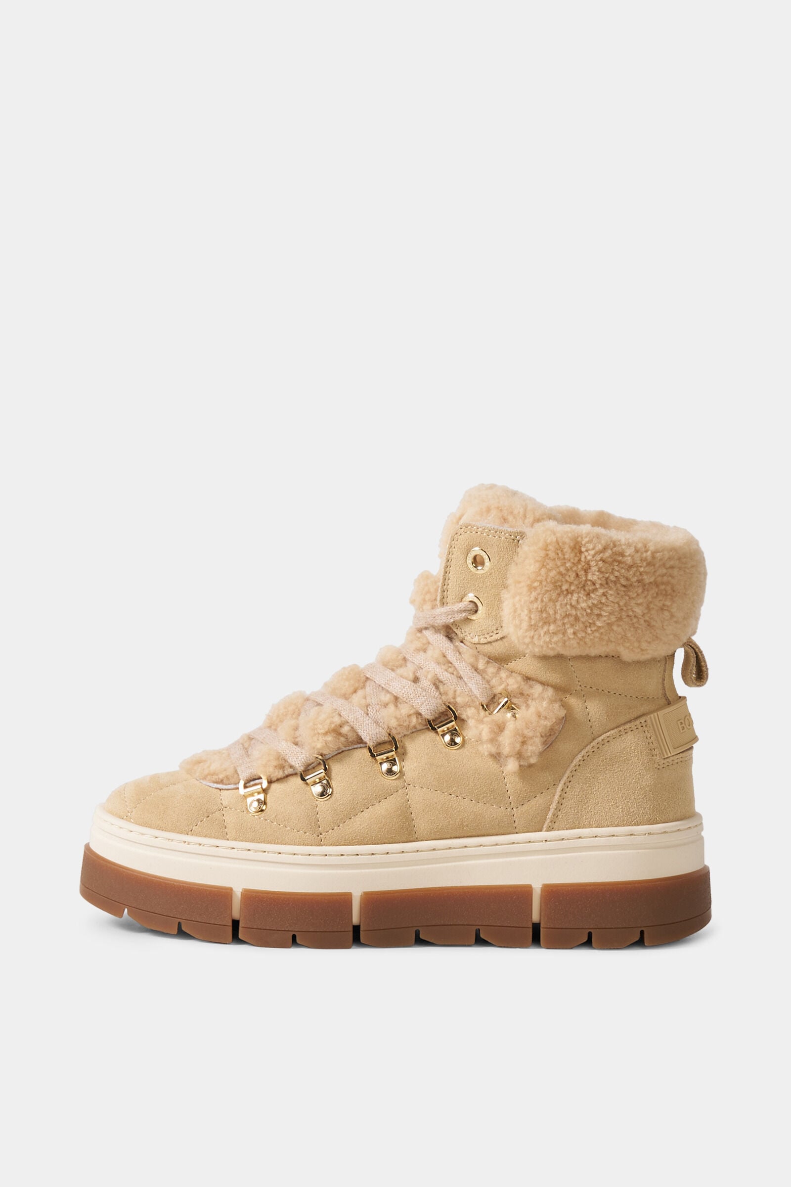Lace-up boots from Vaduz with studs Camel