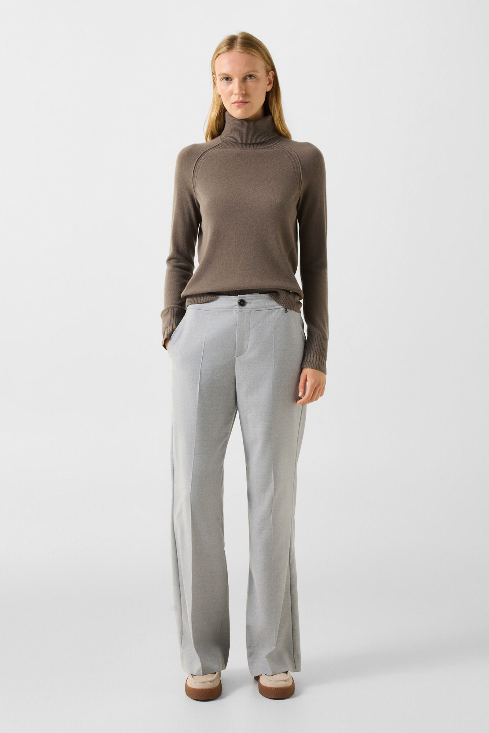 Vaiana pure new wool and cashmere jumper Grey-brown