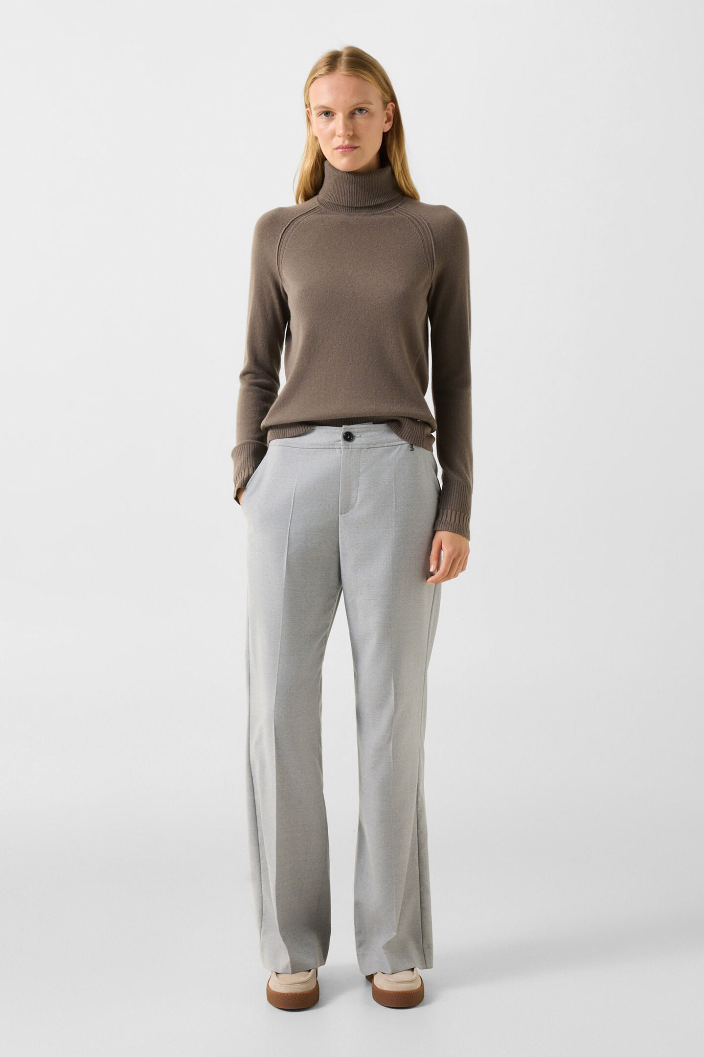 Vaiana pure new wool and cashmere jumper Grey-brown