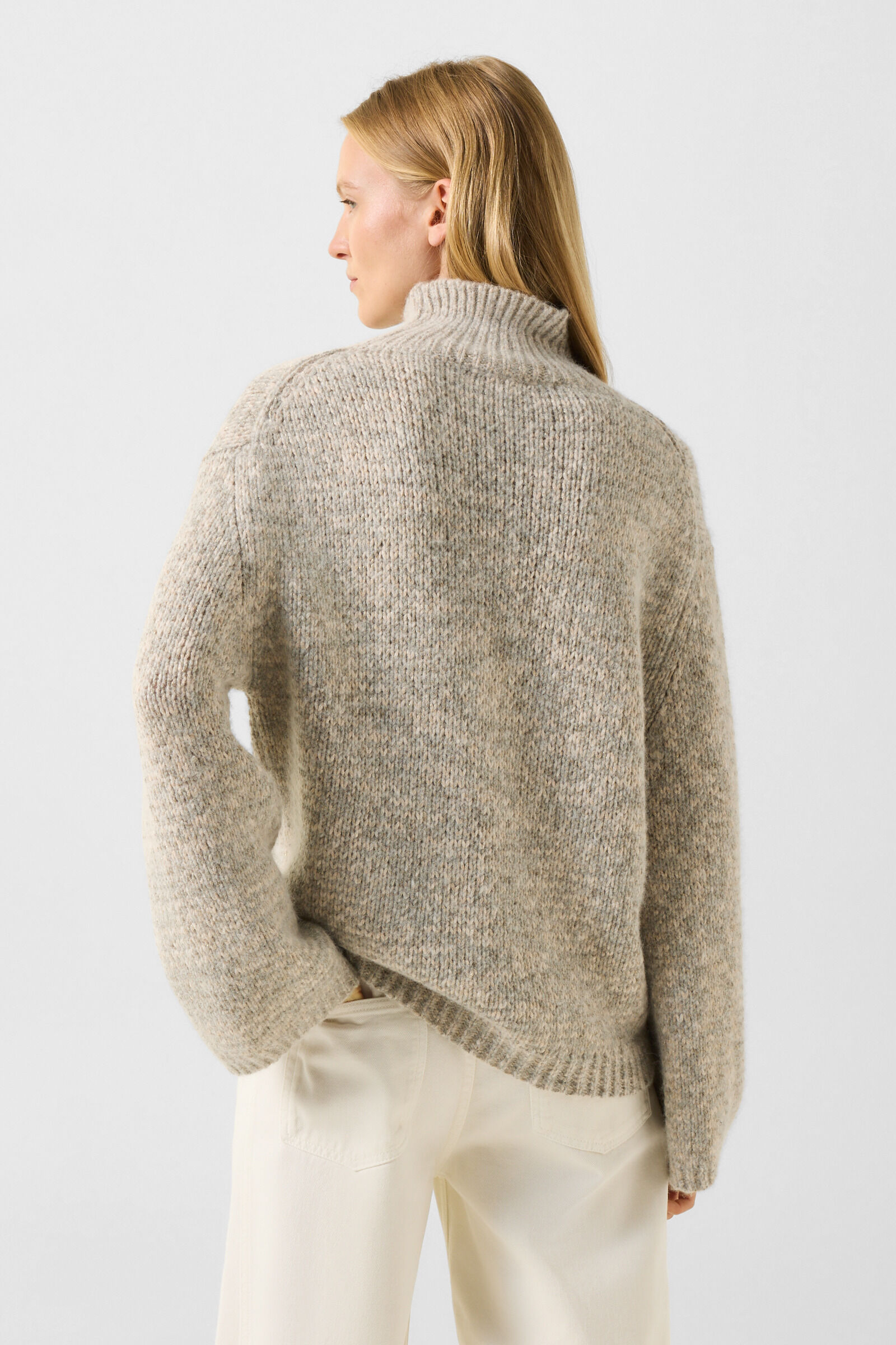 Alpaka-Mix-Pullover Svoni Beige/Grau