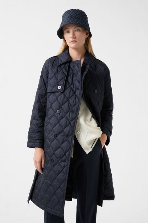Quilted trench coat Ivory Navy blue Quilted trench coat Ivory Navy blue