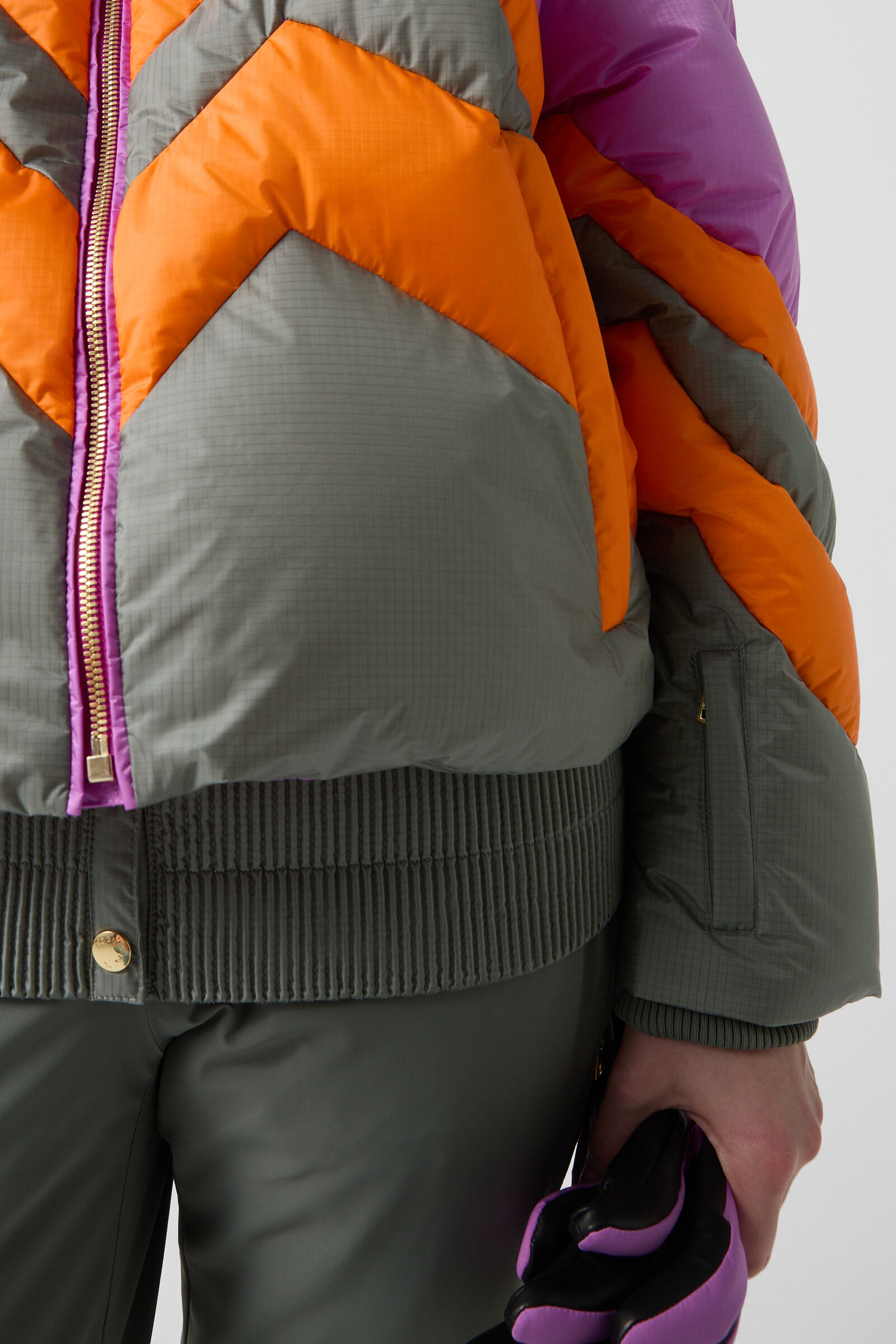Ski-Daunenjacke Valea Violett/Orange/Taupe