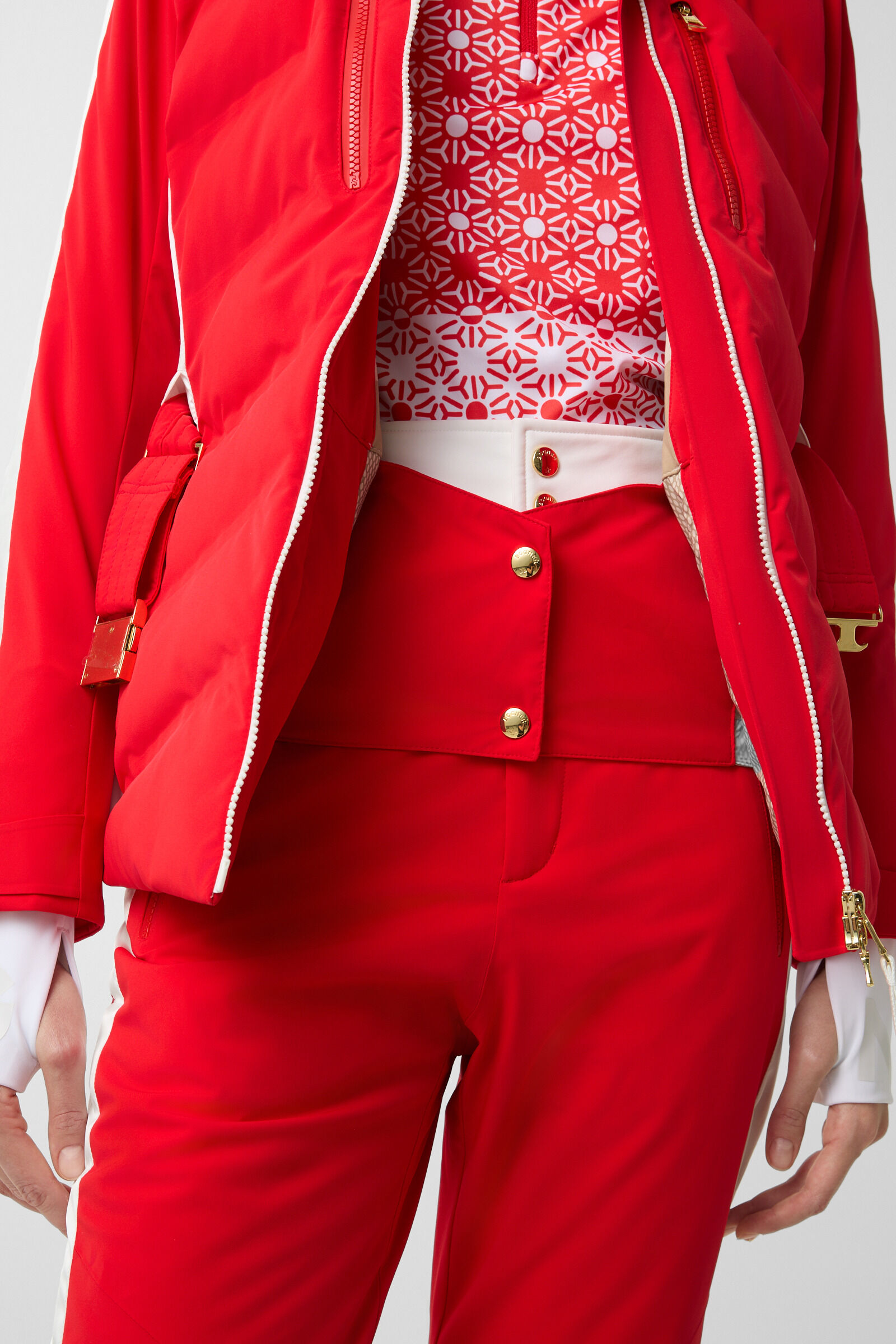 Ski-Steppjacke Kira Rot/Wei&szlig;