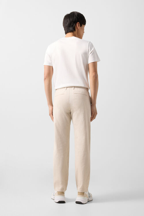 Pantalon en lin m&eacute;lang&eacute; Marcus Sable