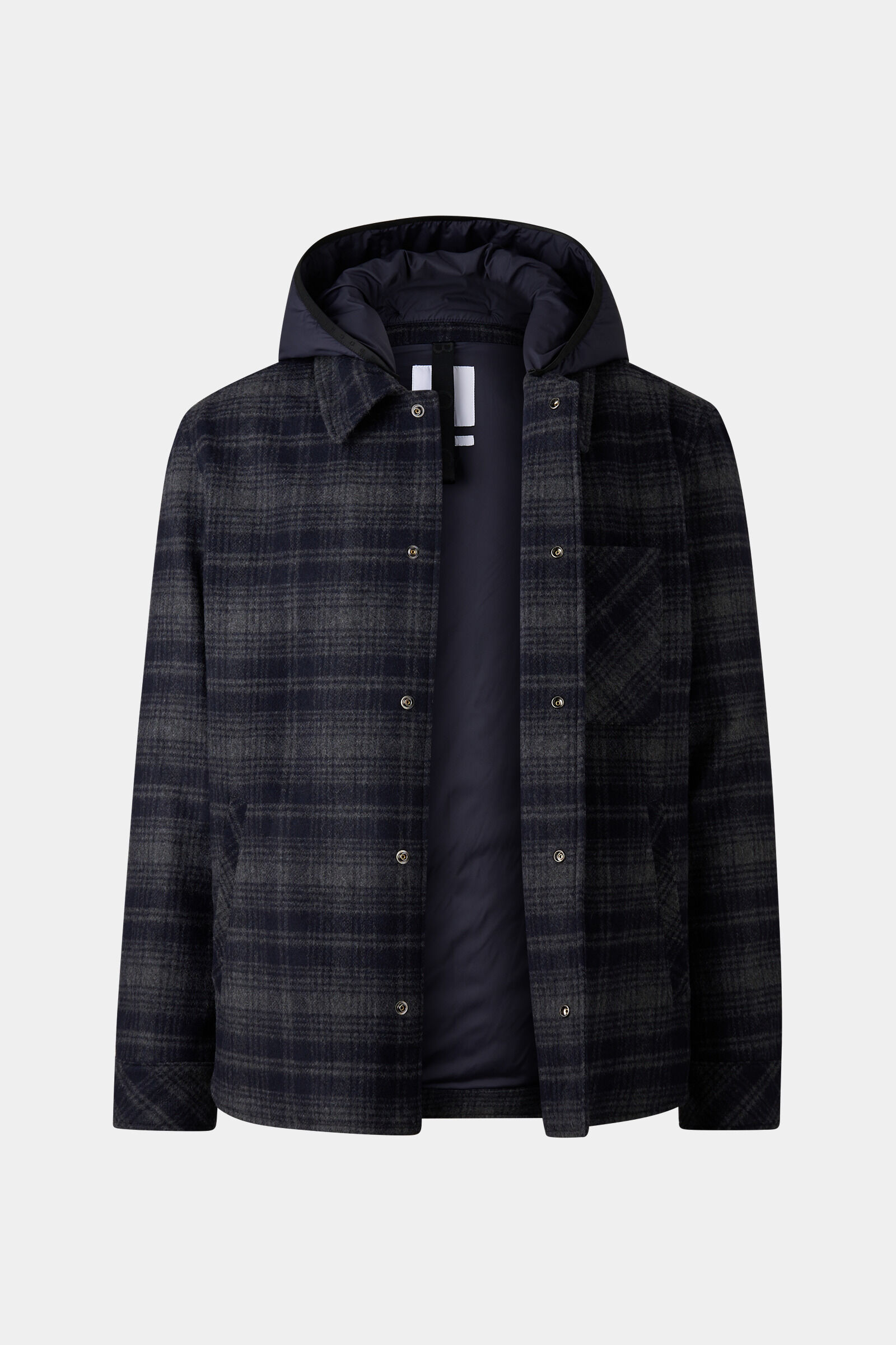 Flannel overshirt Larry Navy blue/grey