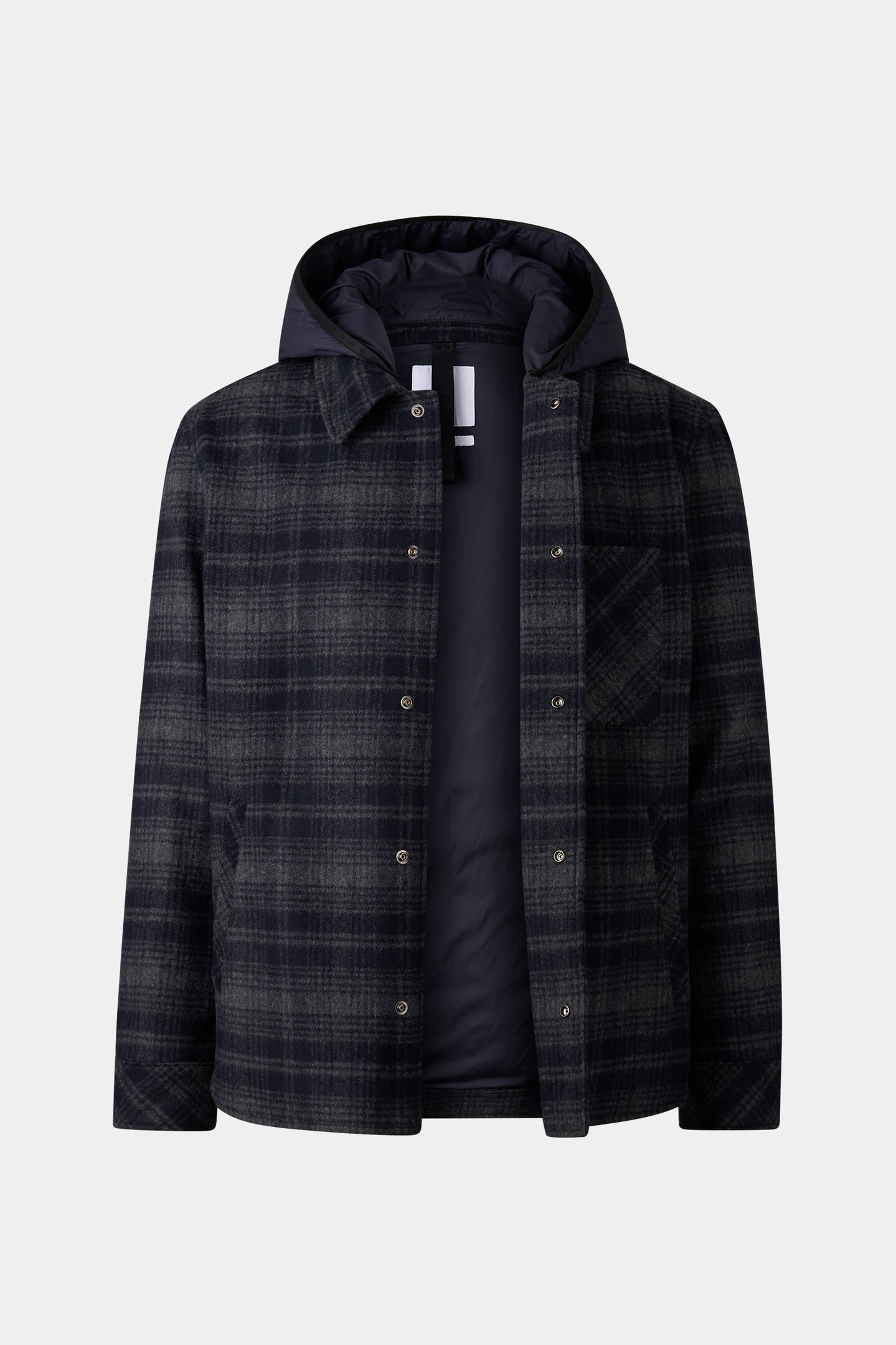 Flanell-Overshirt Larry Navy-Blau/Grau