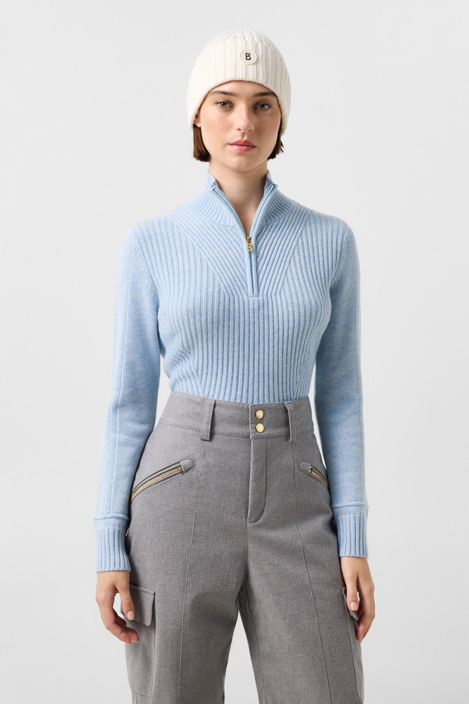 Camila Cashmere Turtleneck Light Blue
