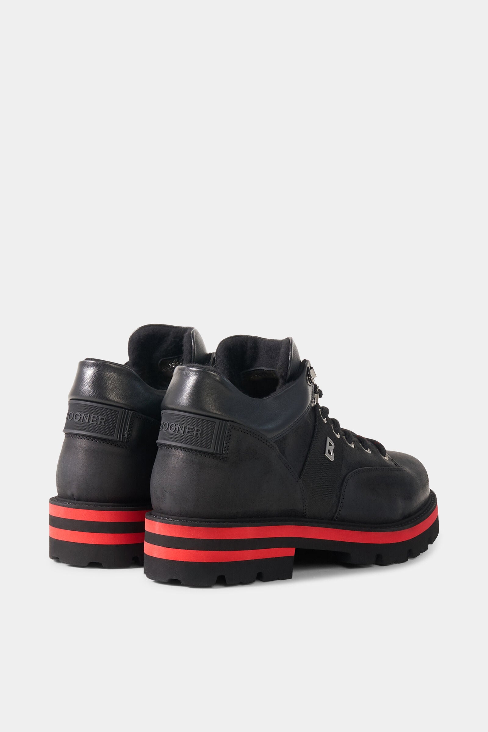 Lace-up boots Courchevel Black/Red