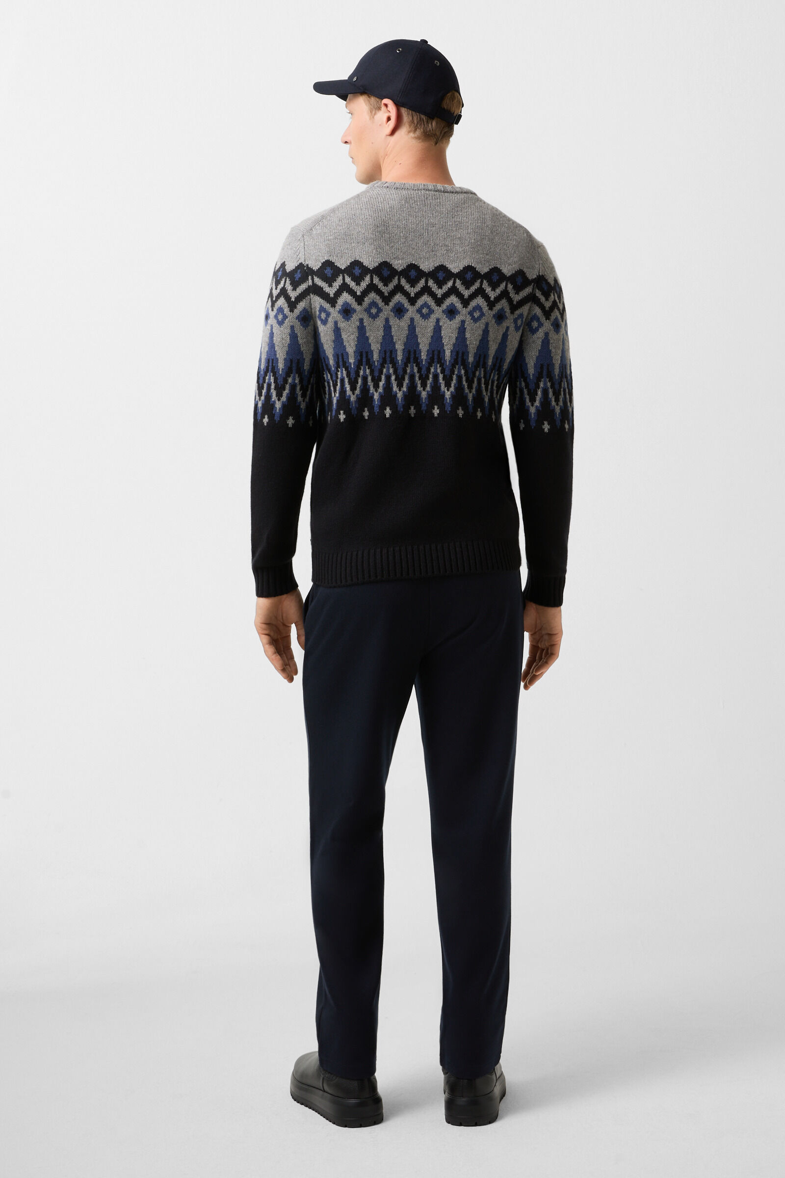Norwegian jumper Ron Navy blue/grey