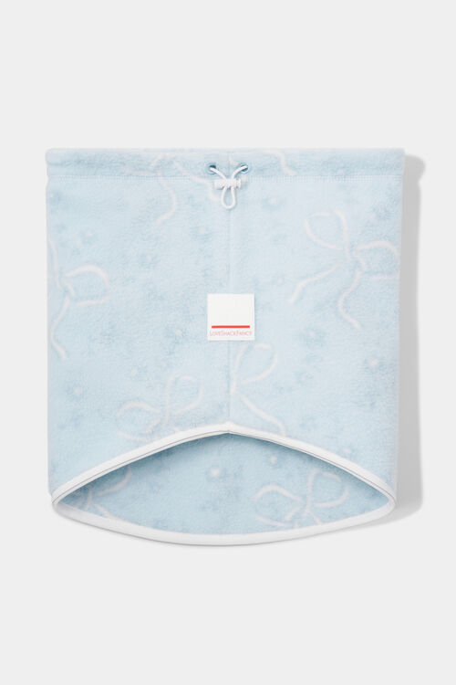 Arian fleece loop scarf Light blue/white