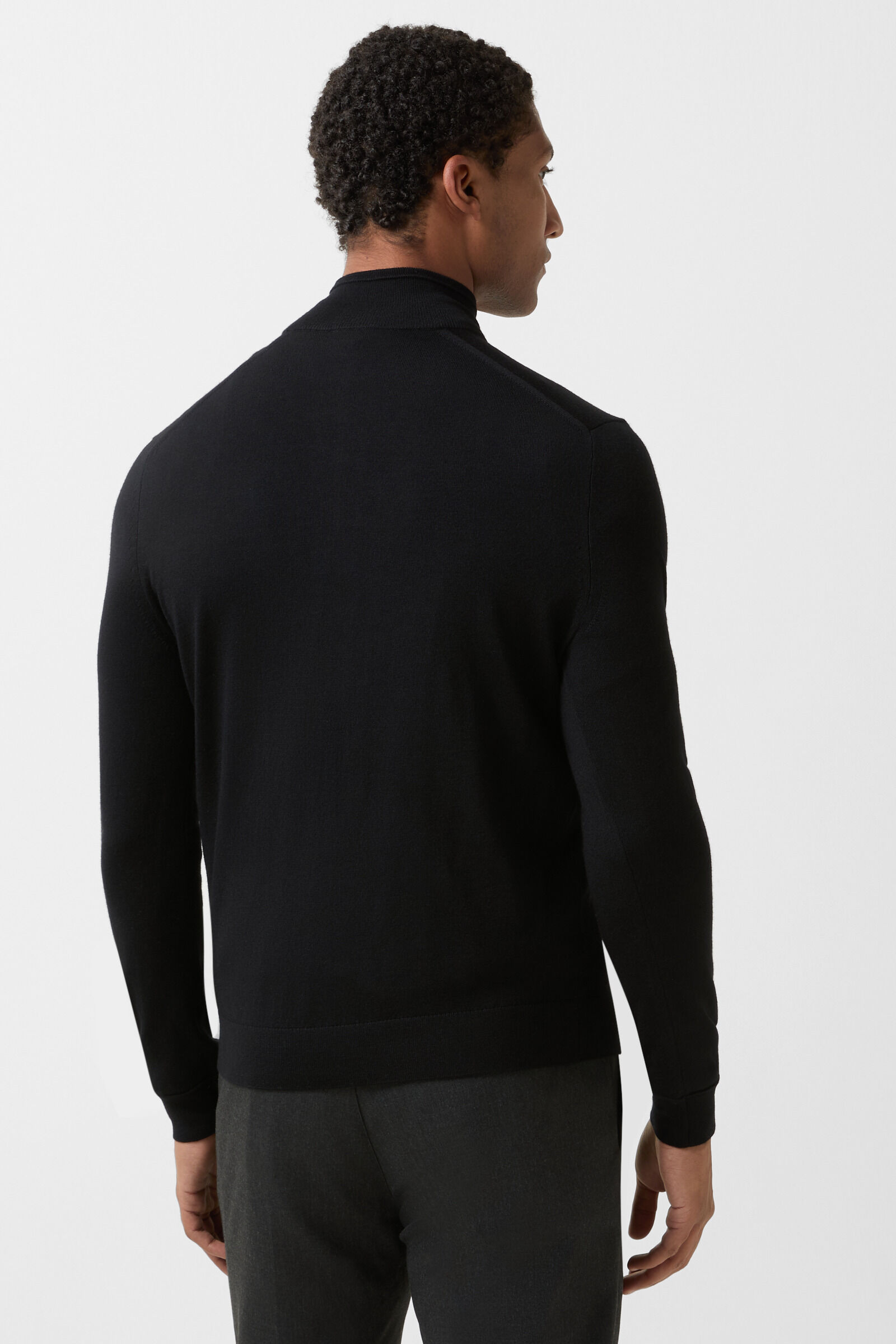 Ouri fine knit troyer Black