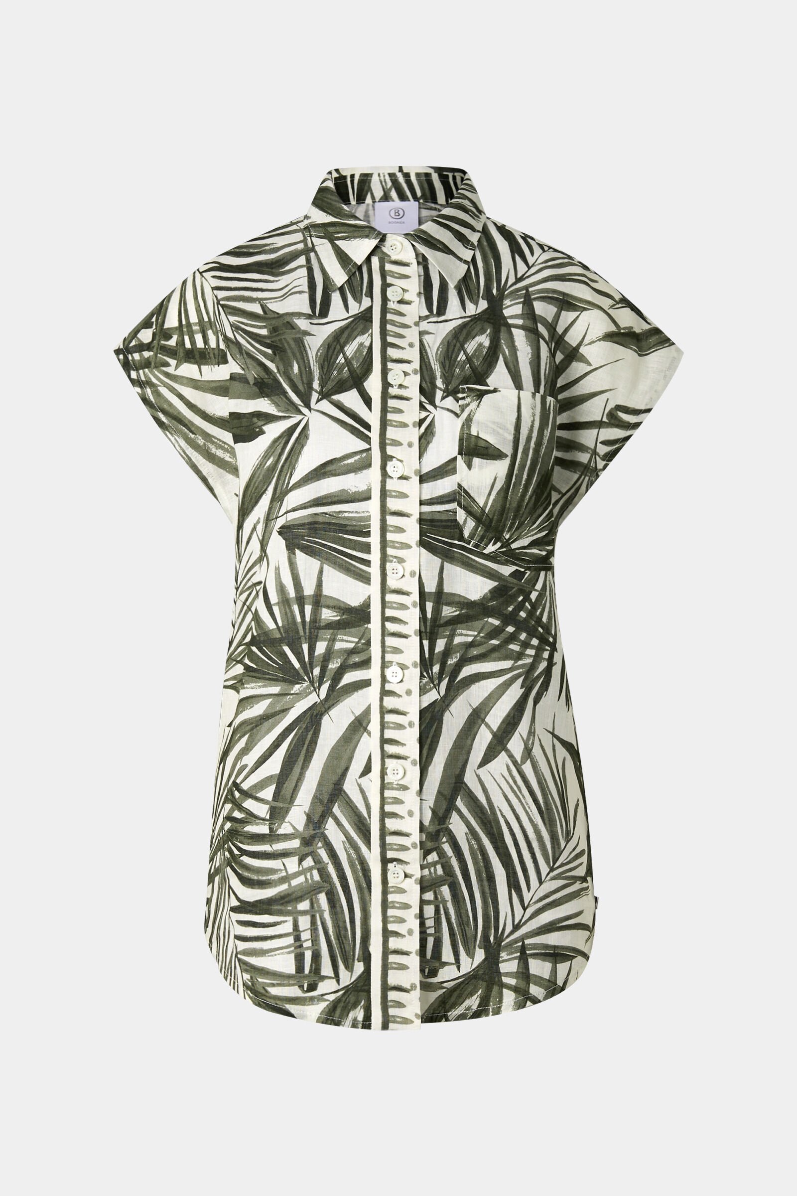 Charlet linen blouse Olive green/cream