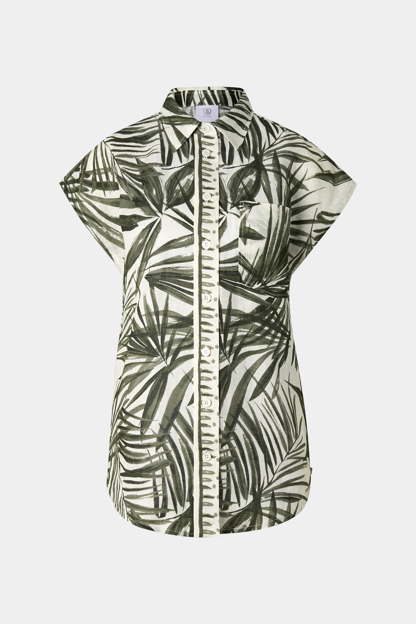 Charlet linen blouse Olive green/cream