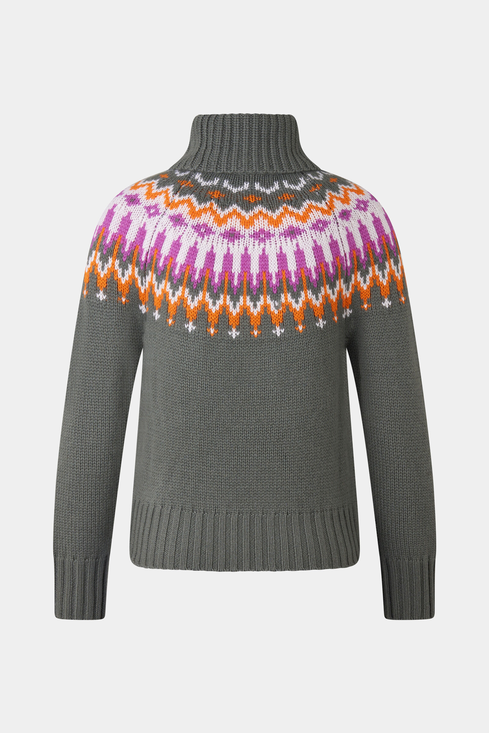 Norwegian jumper Ingrid Grey/Orange/Pink