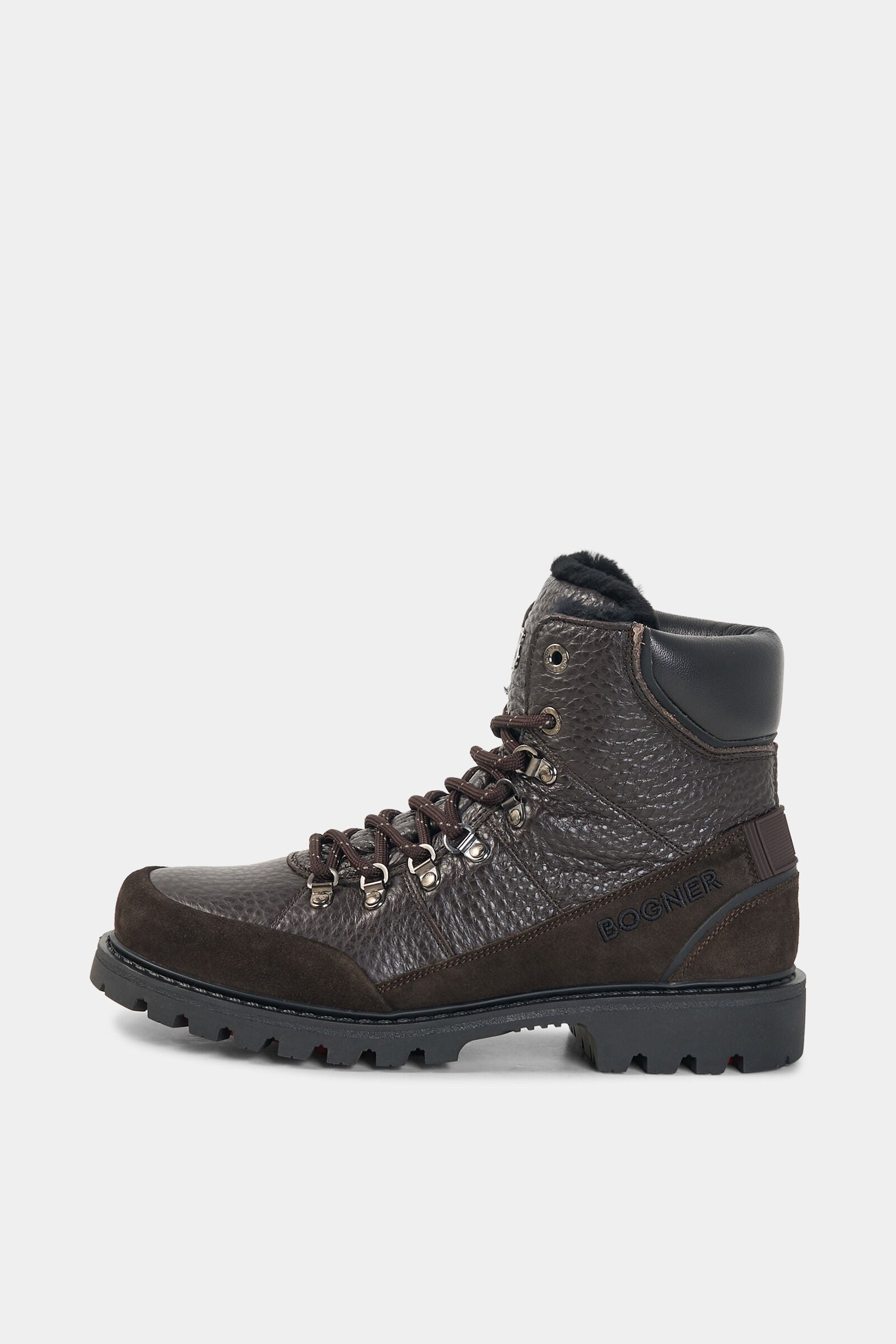 Bottes &agrave; lacets Helsinki avec crampons Marron fonc&eacute;