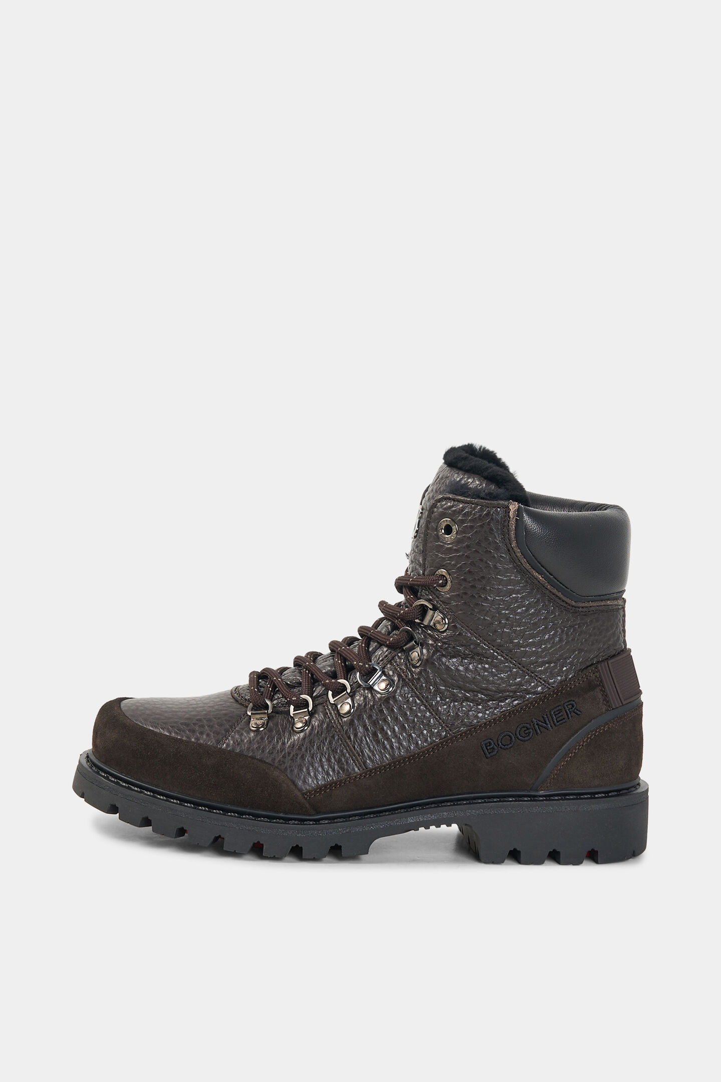 Bottes &agrave; lacets Helsinki avec crampons Marron fonc&eacute;