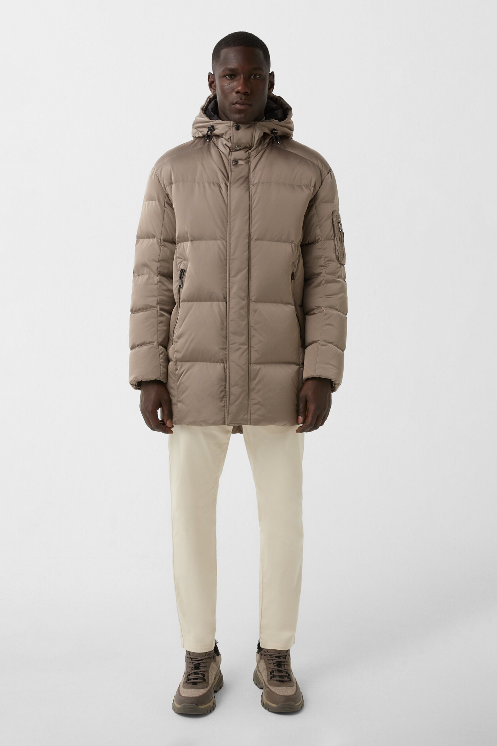 Jones down short coat Greige