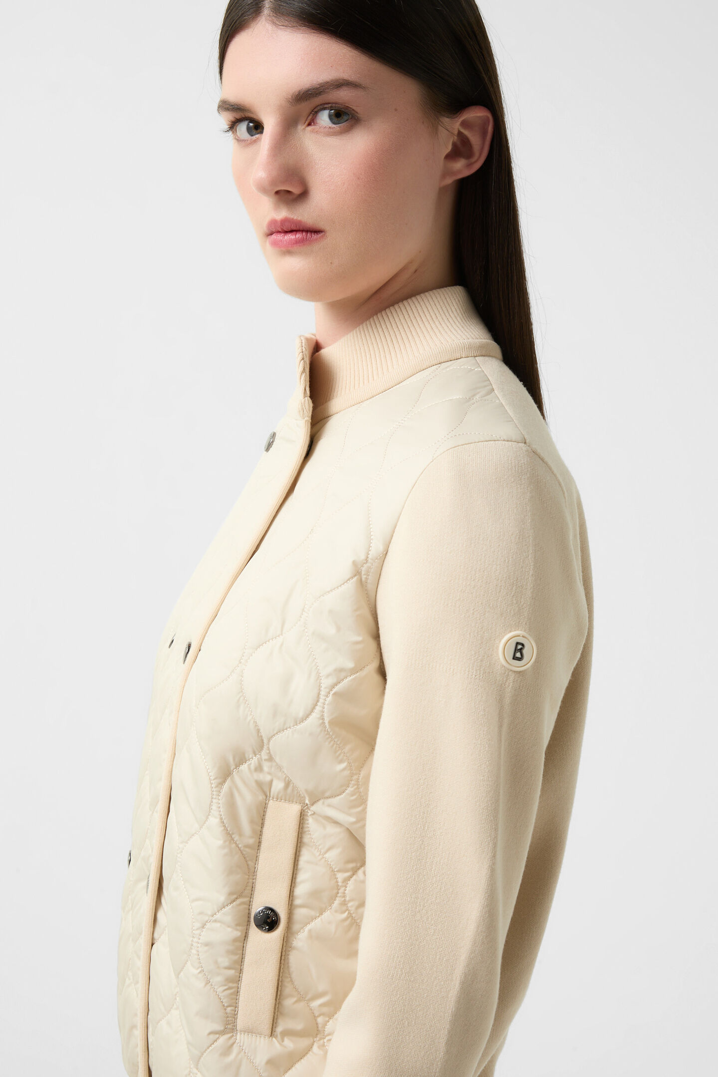 Hybrid-Strickjacke Becca Creme