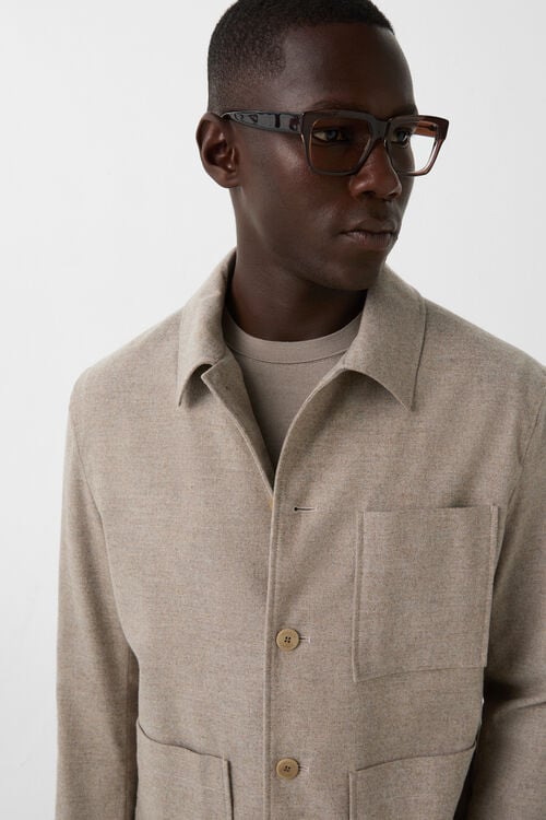 Mirco flannel overshirt Taupe