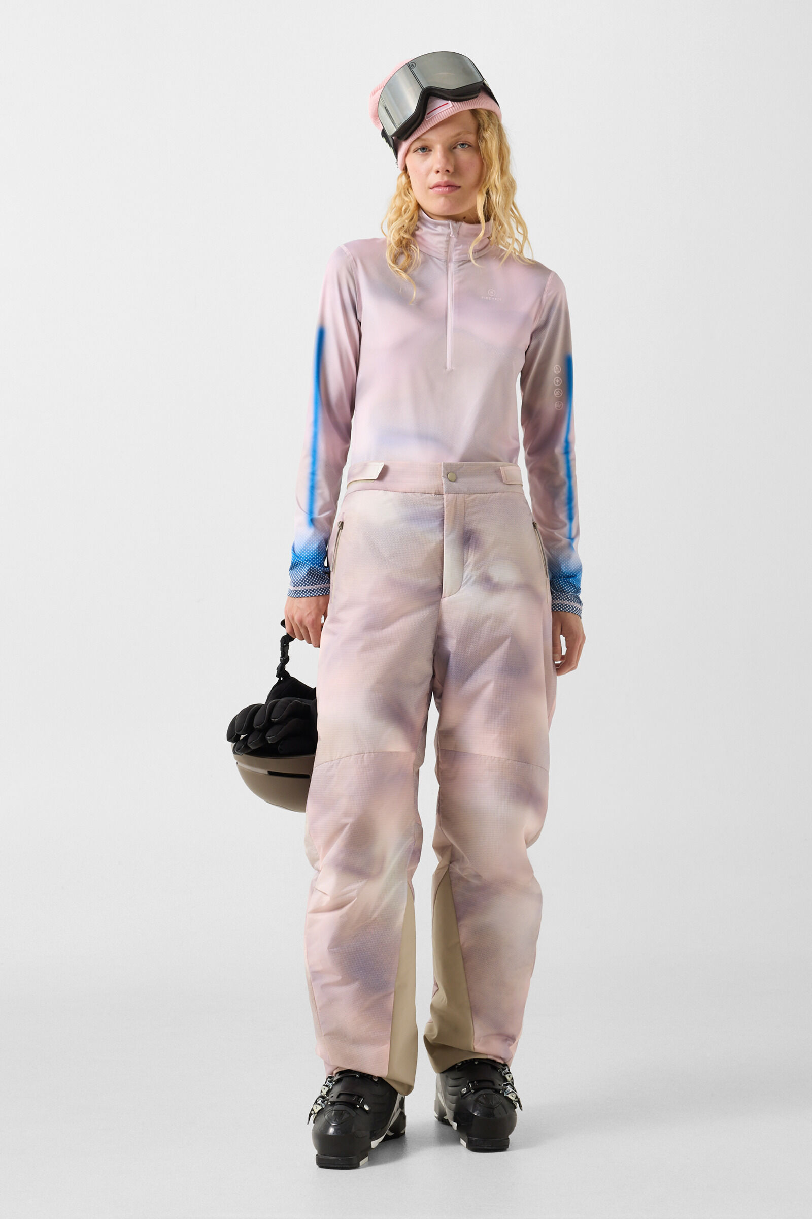 Skihose Eliani Rosa/Violett/Beige