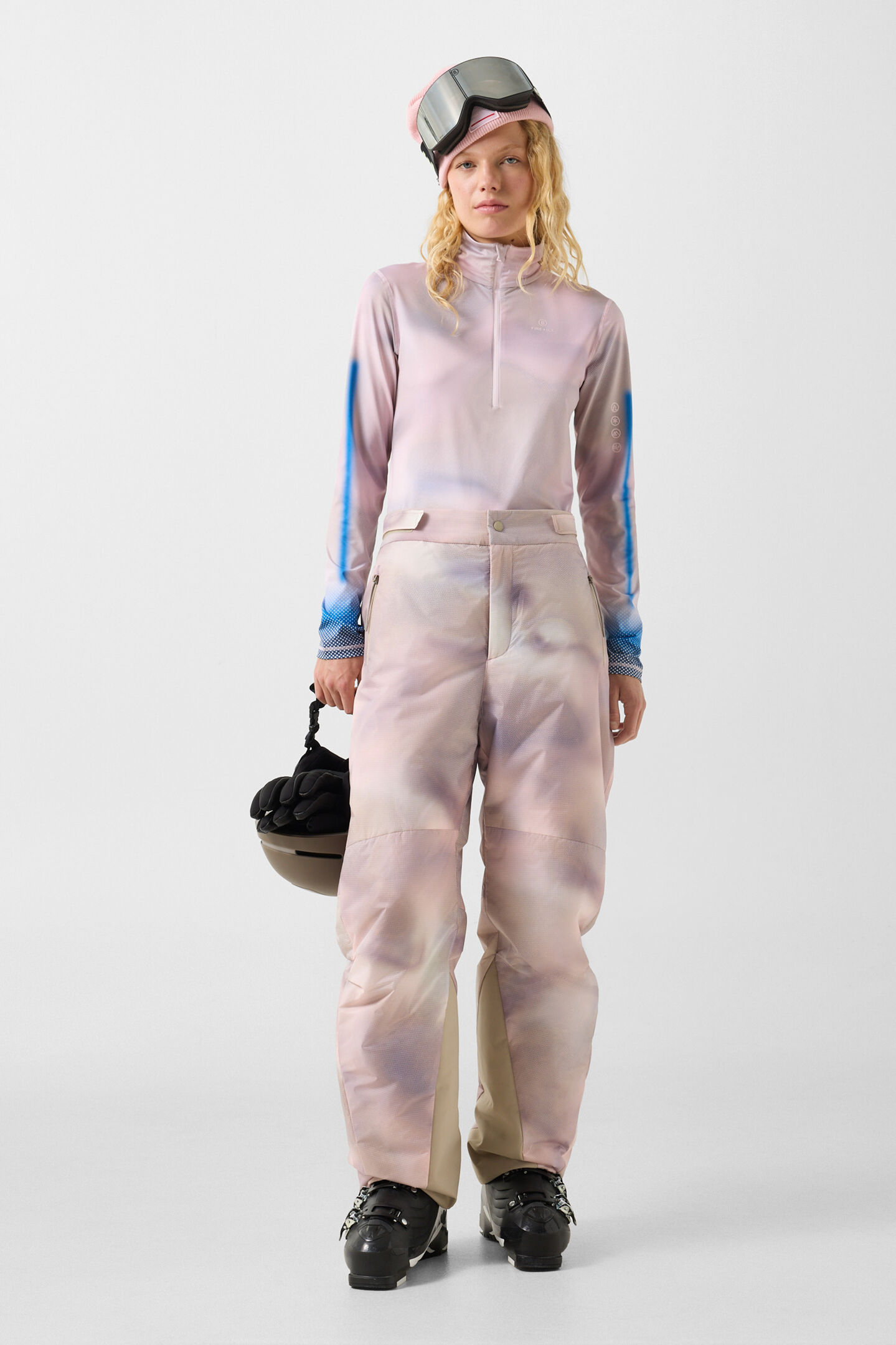 Skihose Eliani Rosa/Violett/Beige