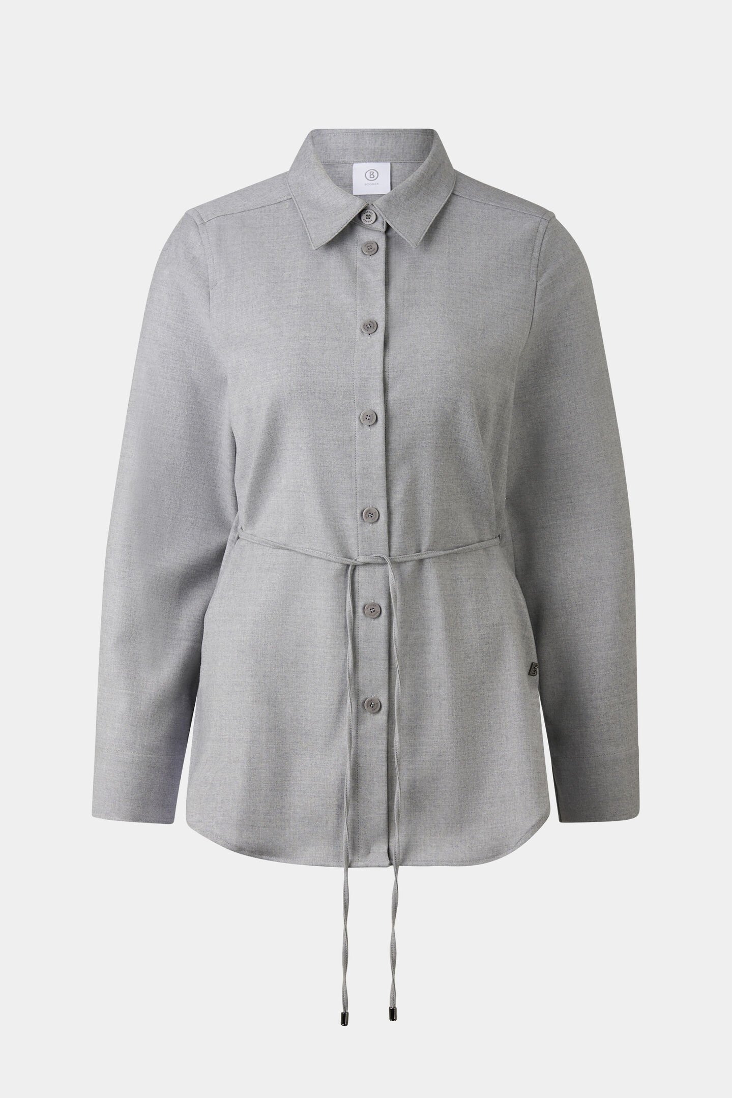 Flanell-Bluse Ariela Hellgrau