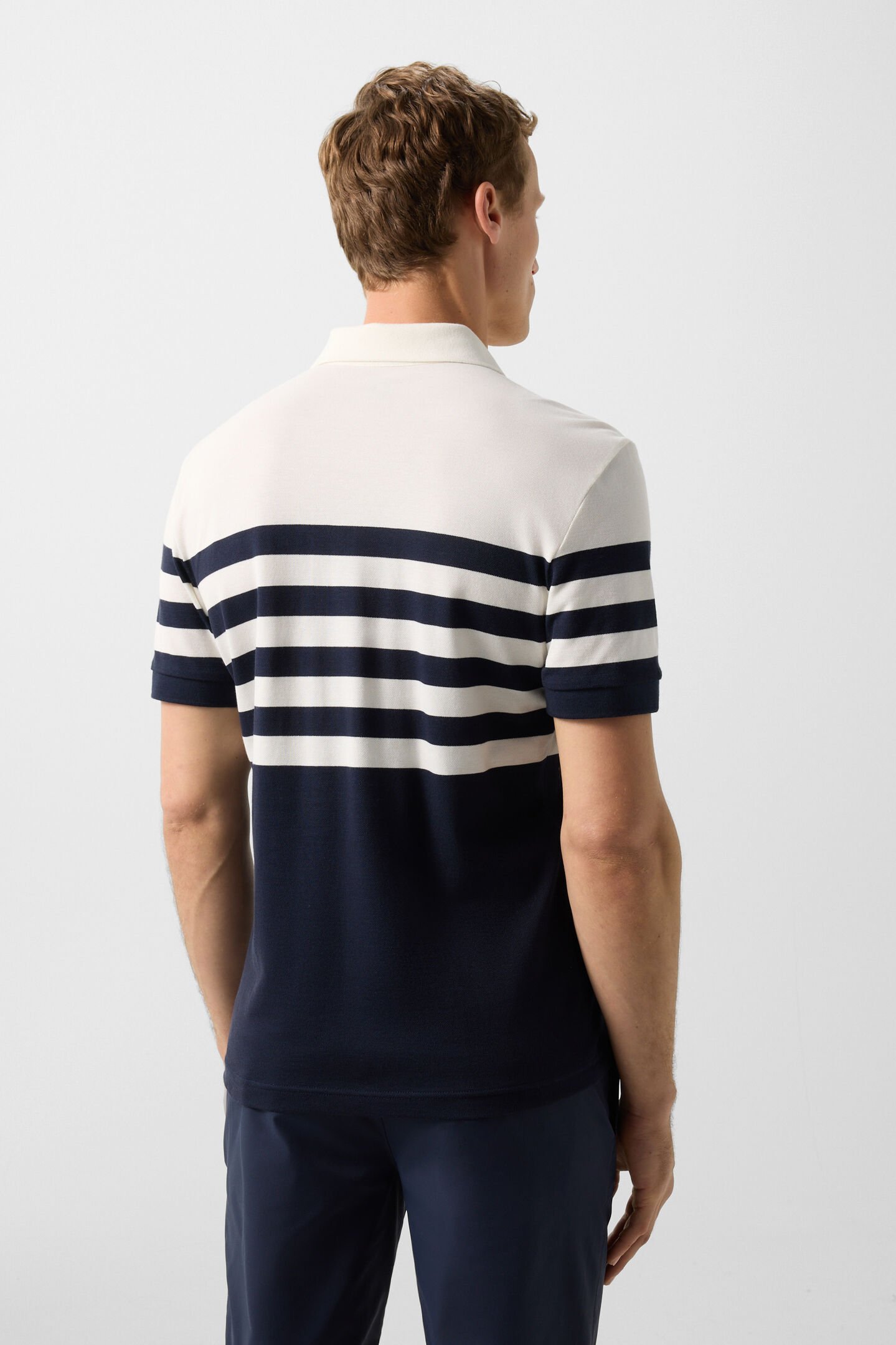 Funktions-Polo-Shirt Antonio Navy-Blau/Off-White